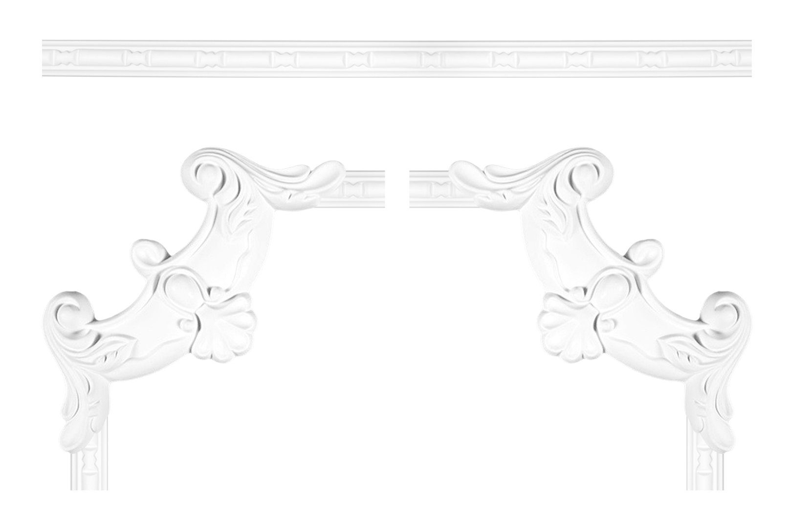 Grand Decor Wand- weiß 210x9mm Ergänzung hart stoßfest, als CR916B, aus Segment - Deckenumrandung CR916B Spiegelrahmen zur / - und Flachleiste, PU & Stuckleiste