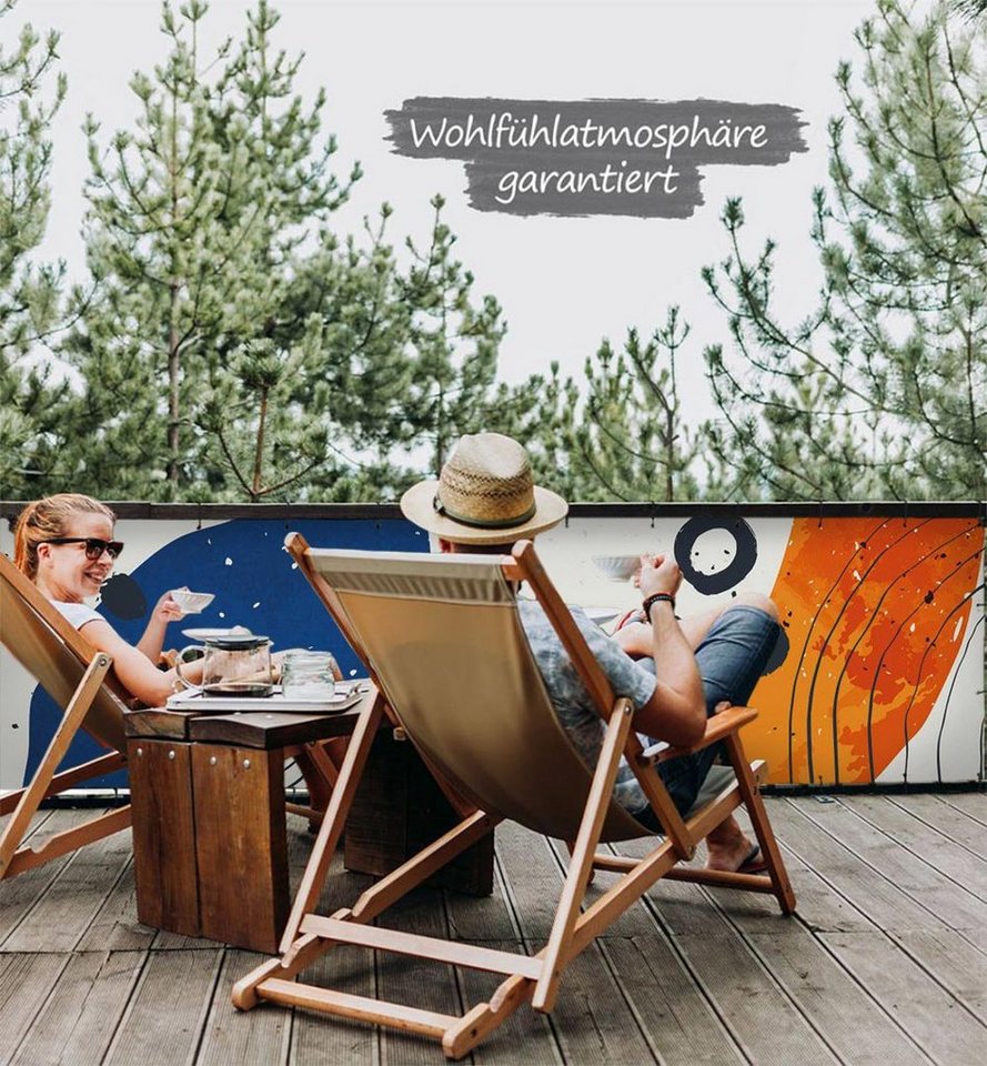 Thumbnail - MyMaxxi Sichtschutzelement Balkonbanner Blaue Formen Balkon Sichtschutz Garten