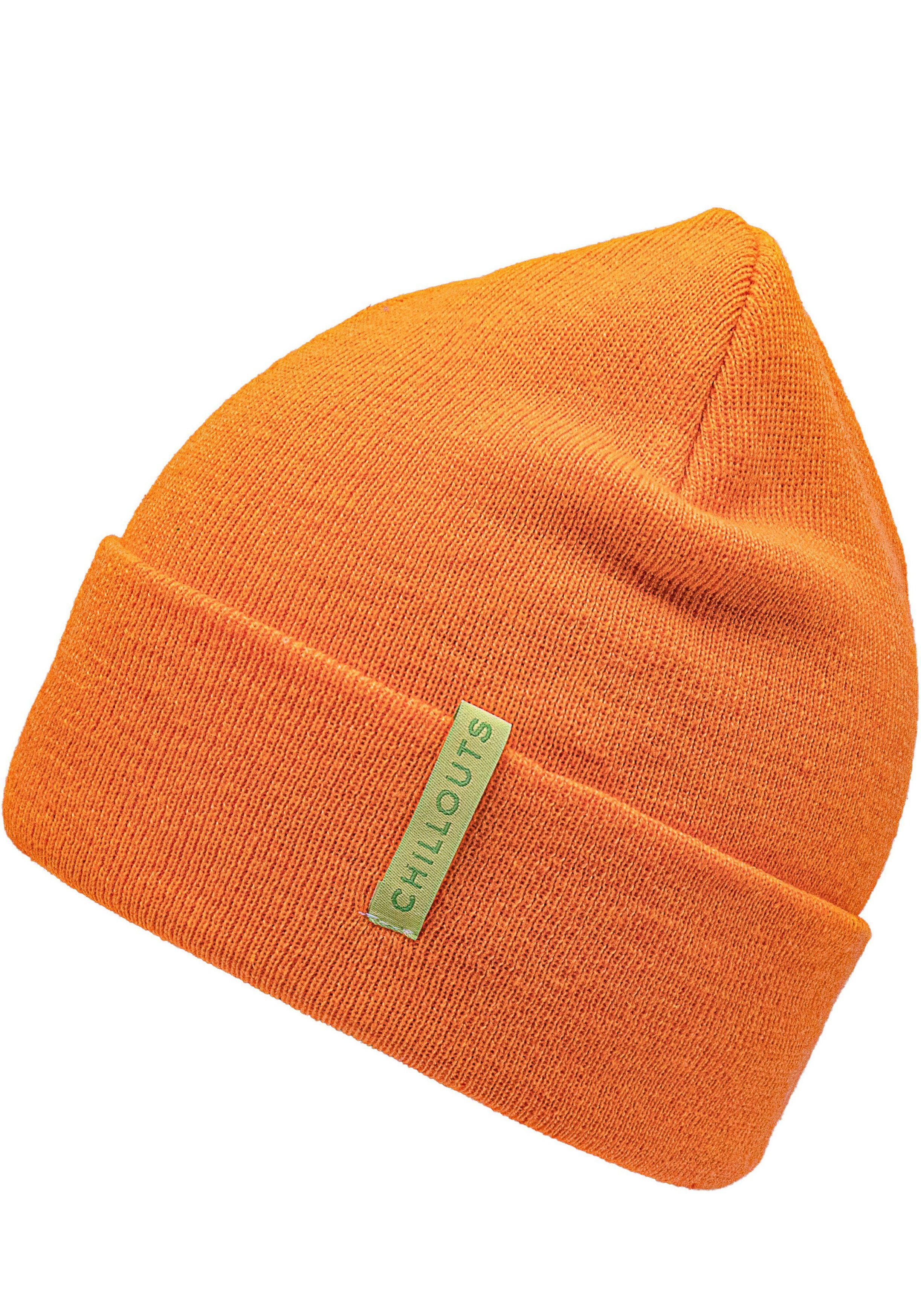 chillouts Strickmütze Monty Hat Mit breitem Umschlag orange