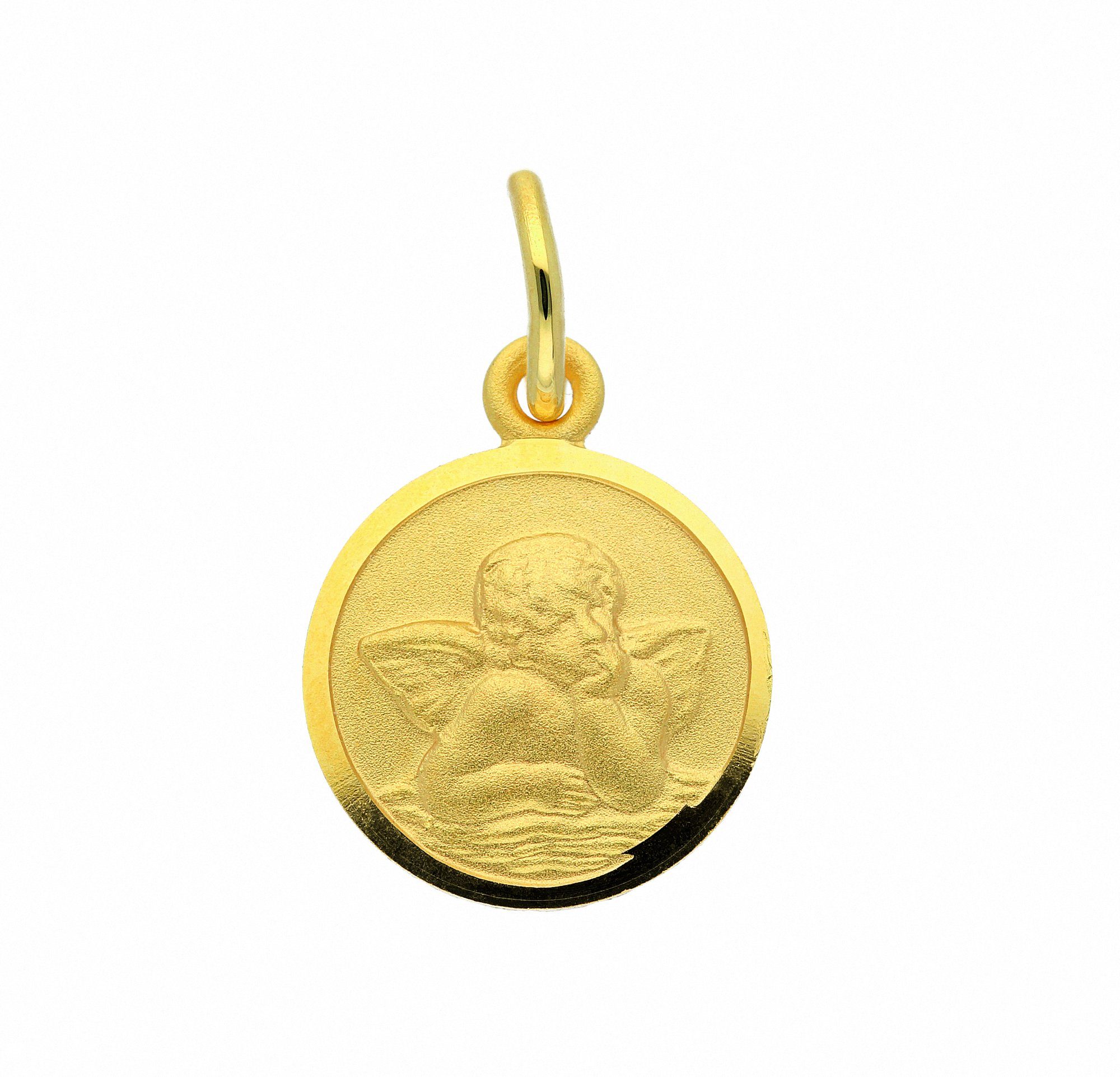 Kette mit Anhänger Damen 585 Gold Anhänger Amor Ø 10 mm