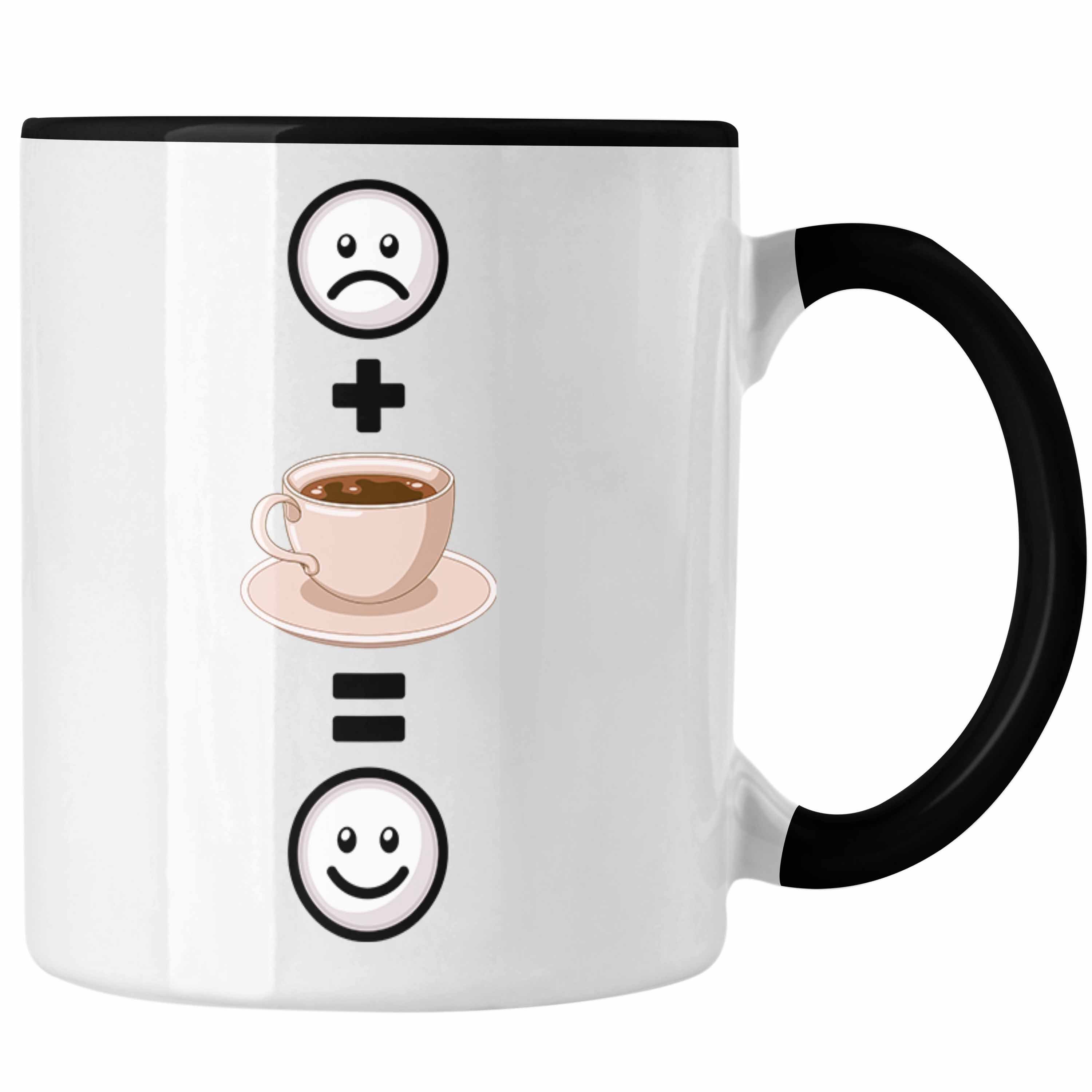 Trendation Tasse Kaffee Tasse Geschenk für Kaffeetrinker Lustige Geschenkidee :(Kaff Schwarz