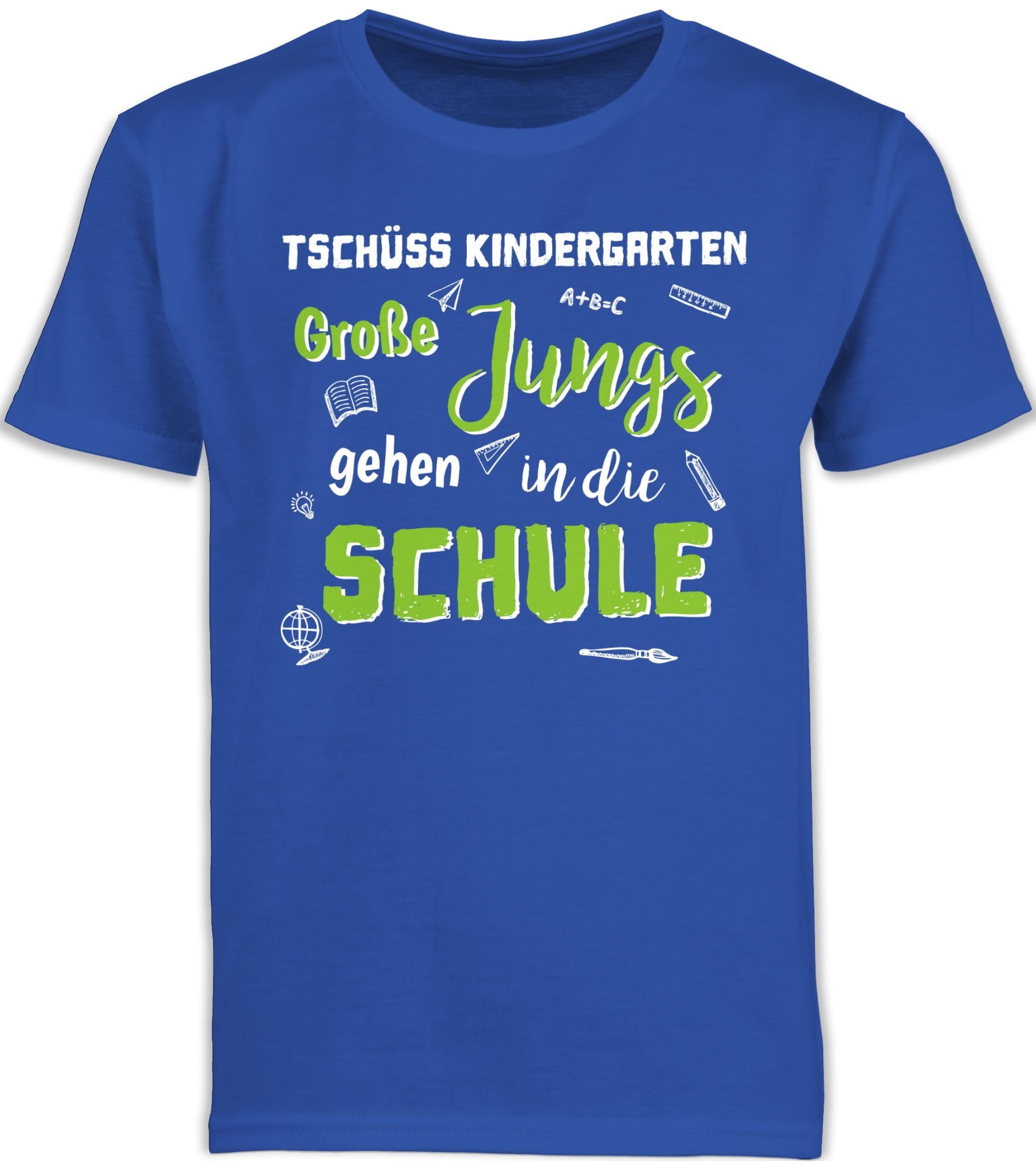 Shirtracer T-Shirt Tschüss Kindergarten Große Jungs gehen in die Schule Einschulung Junge Schulanfang Geschenke 2 Royalblau