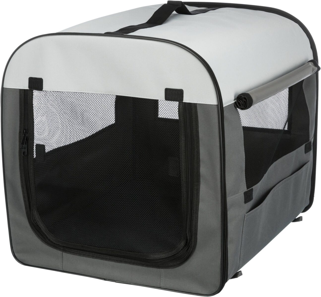 TRIXIE Hunde-Transportbox Hundebox Basic - dunkelgrau/hellgrau - 50 × 50 × 60 cm