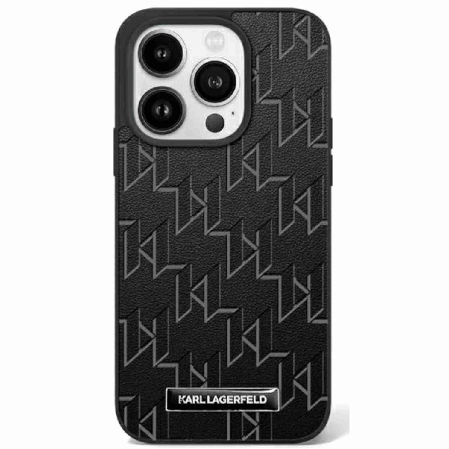 KARL LAGERFELD Smartphone-Hülle Karl Lagerfeld Apple iPhone 16 Pro Max Monogram Metal MagSafe