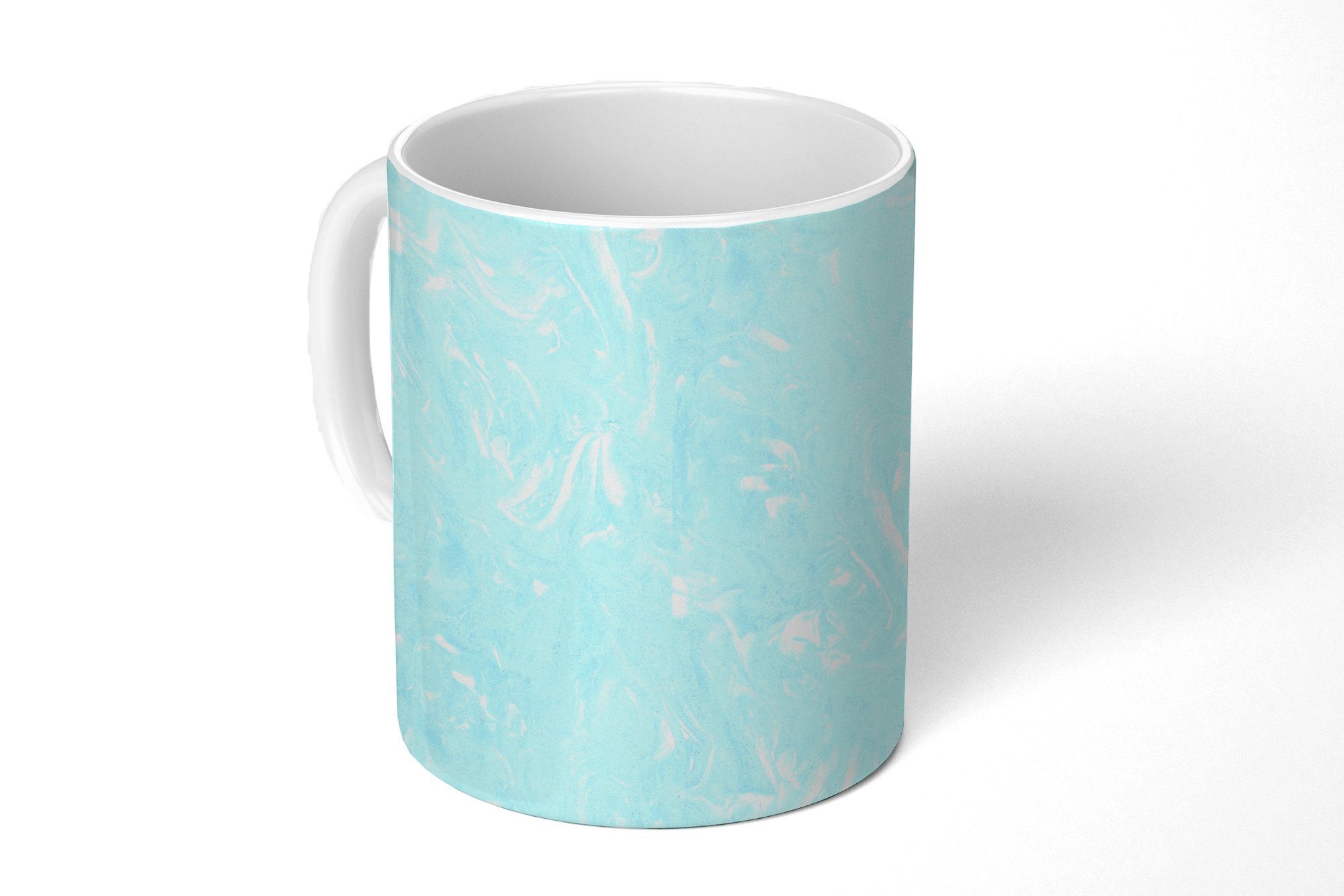 MuchoWow Tasse Marmor - Neon - Blau - Muster, Keramik, Kaffeetassen, Teetasse, Becher, Teetasse, Geschenk
