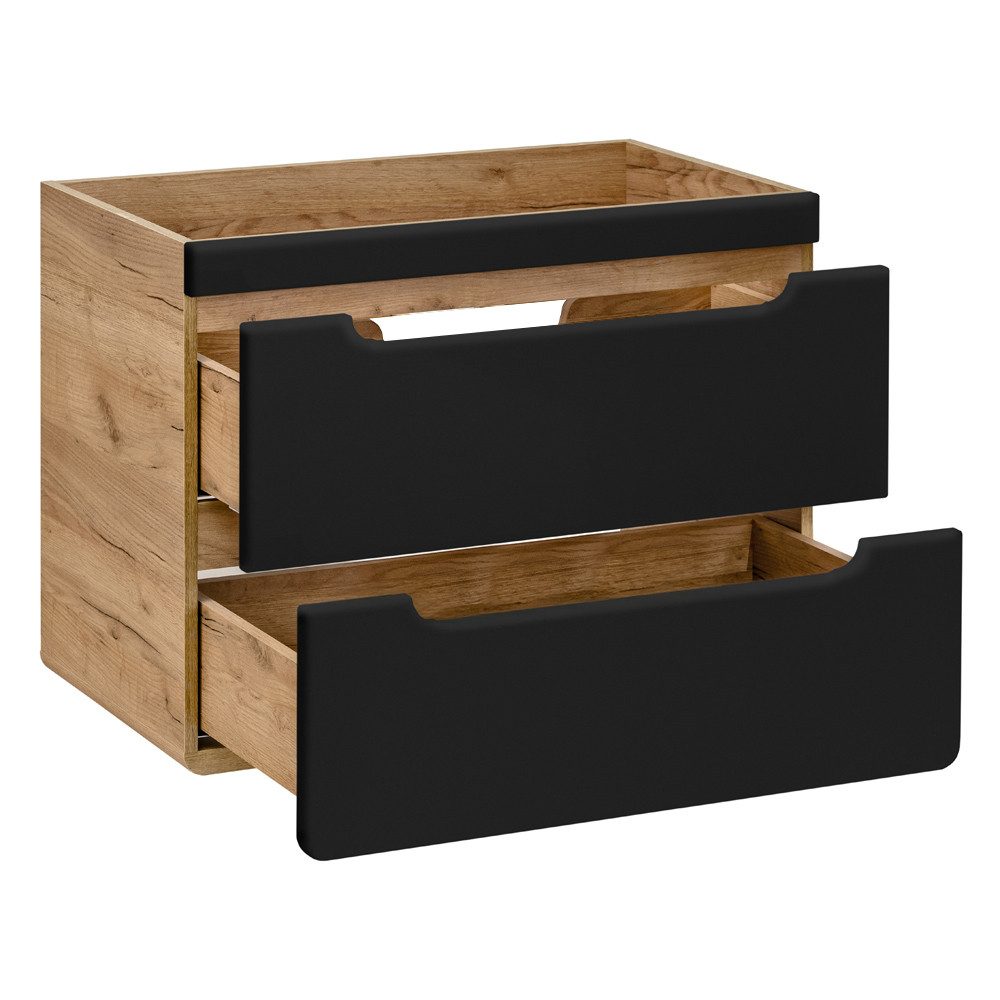 Lomadox Waschbeckenschrank NEW-LUTON Wotan Eiche Nb. OHNE Becken 80/59/46 cm