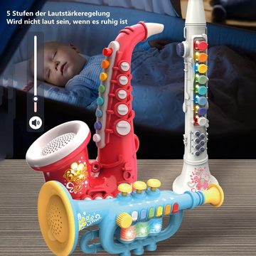MECO Spielzeug-Musikinstrument, Saxophon Trompete Klarinette Lauteinstellbar