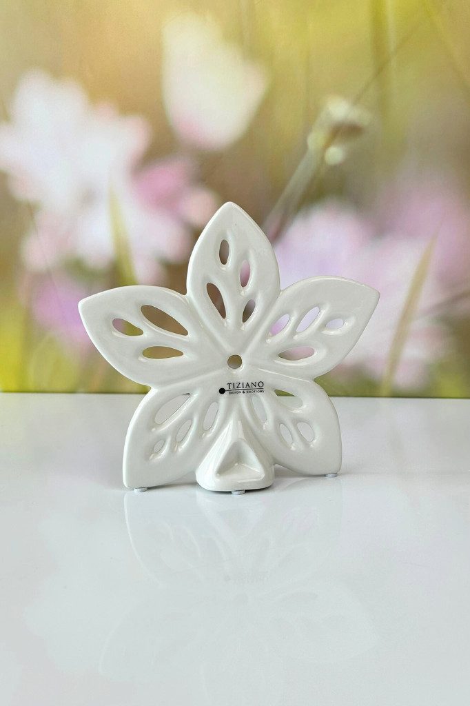 TIZIANO - DESIGN & EMOTIONS Dekofigur Deko Blume Elara creme-weiß – Bild 4 von 5