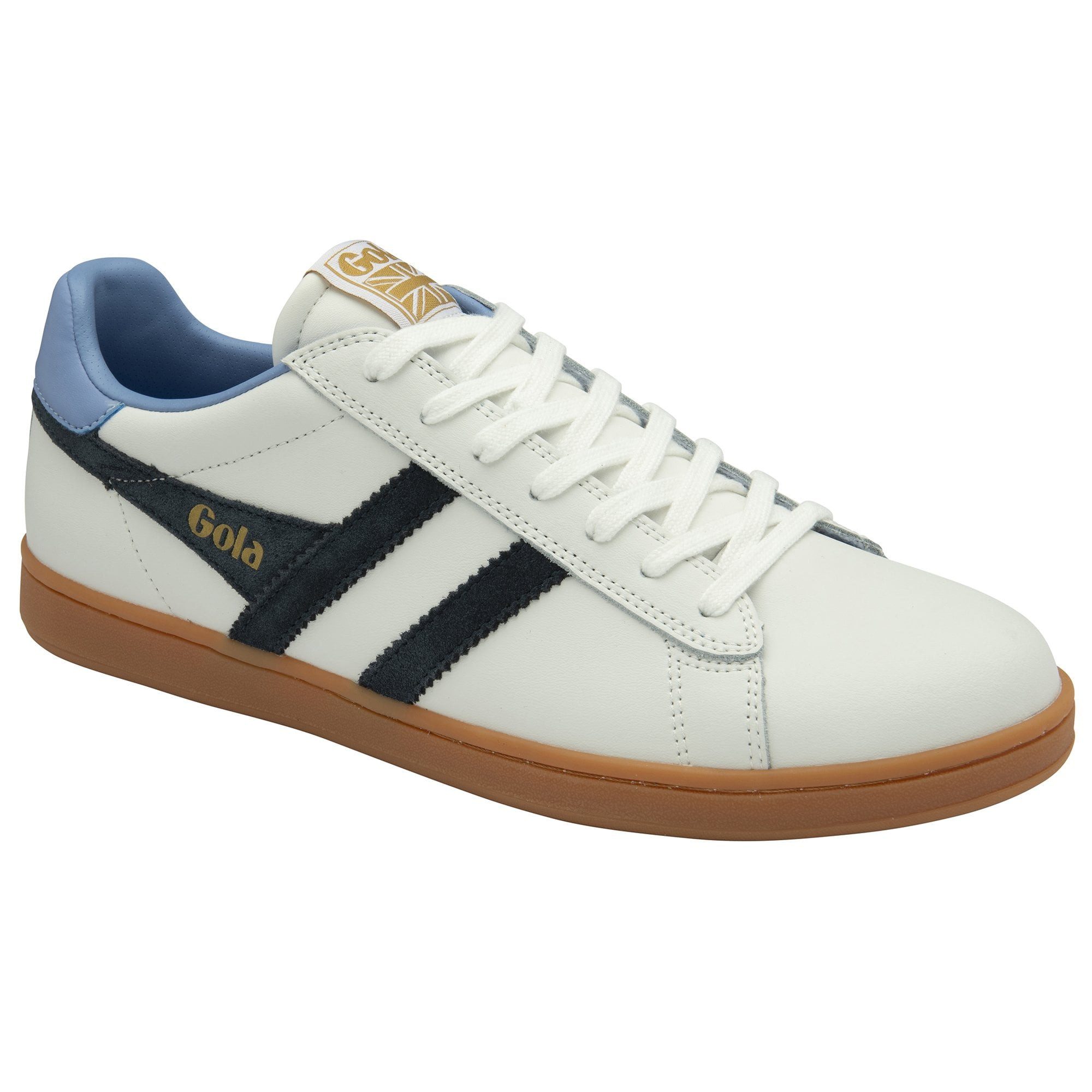 Gola Equipe II Leder weiss/navyblau/hellblau Herren Sneaker