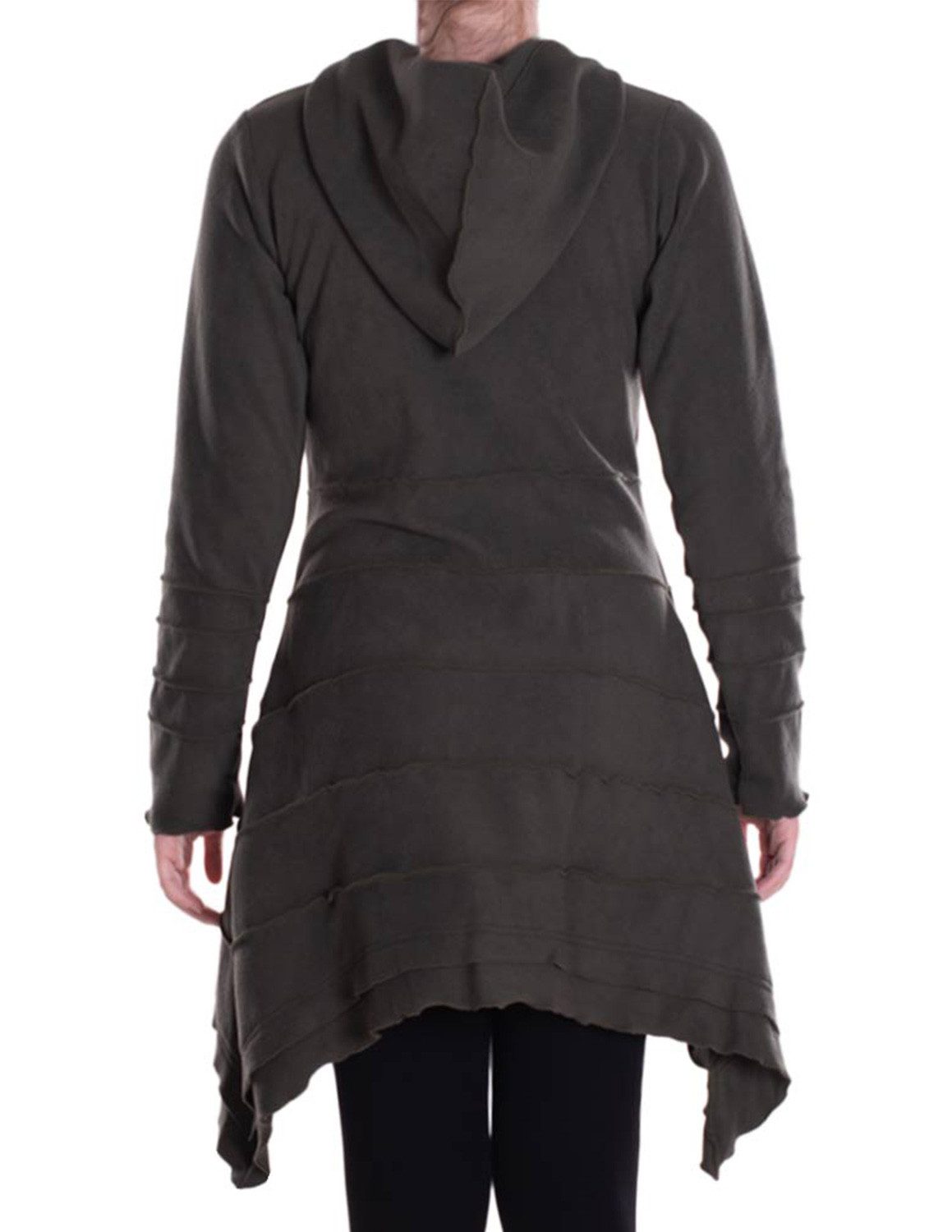Vishes Kapuzenfleecejacke Damen Kapuzenjacke lang Elfen Zipfel-Jacke Fleece günstig online kaufen