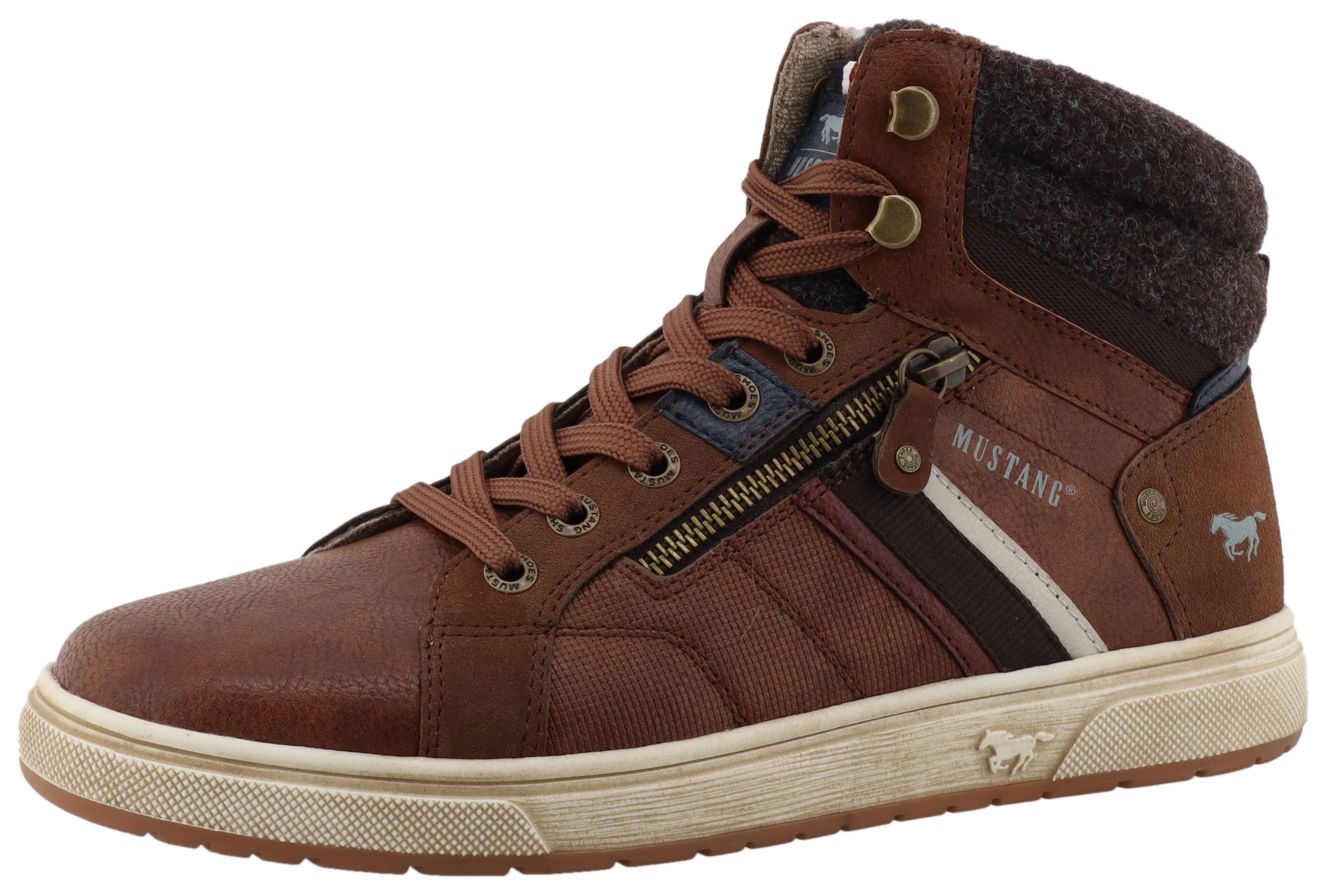 Mustang Shoes Merian Sneaker High Top Sneaker, Schnürboots mit Reißverschlu günstig online kaufen