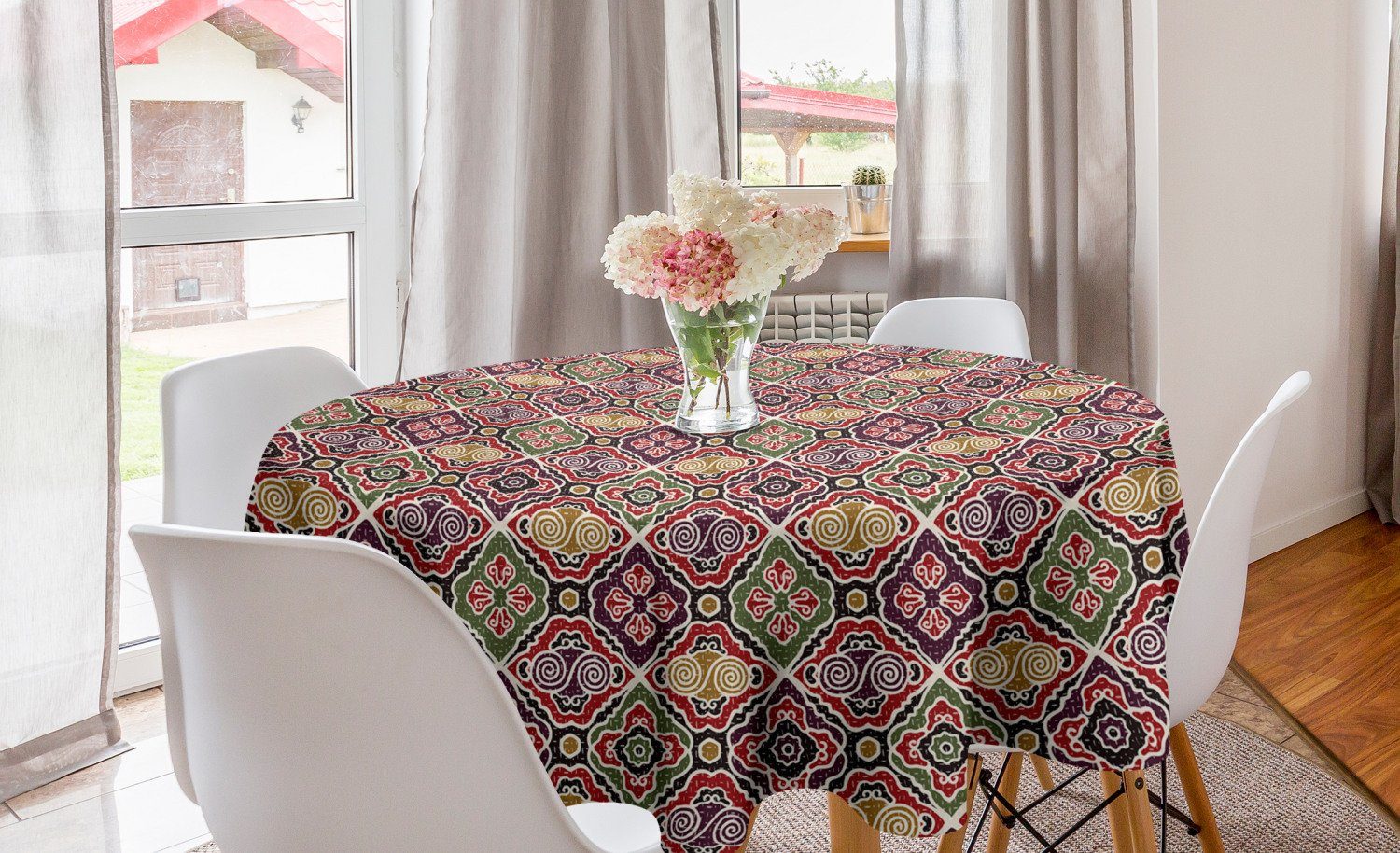 Dekoration, Küche Antike japanisch Kreis Abdeckung Motive Tischdecke Esszimmer Tischdecke für Abakuhaus