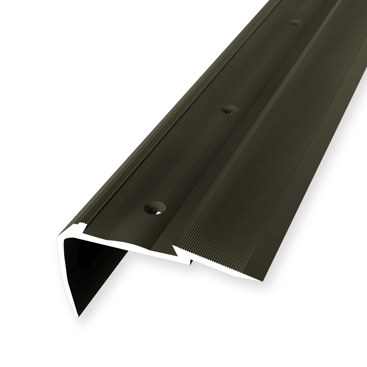 Küberit Treppenkantenprofil 34 x 60 x 2500 mm Winkelprofil Bronze Gebohrt Aluminium