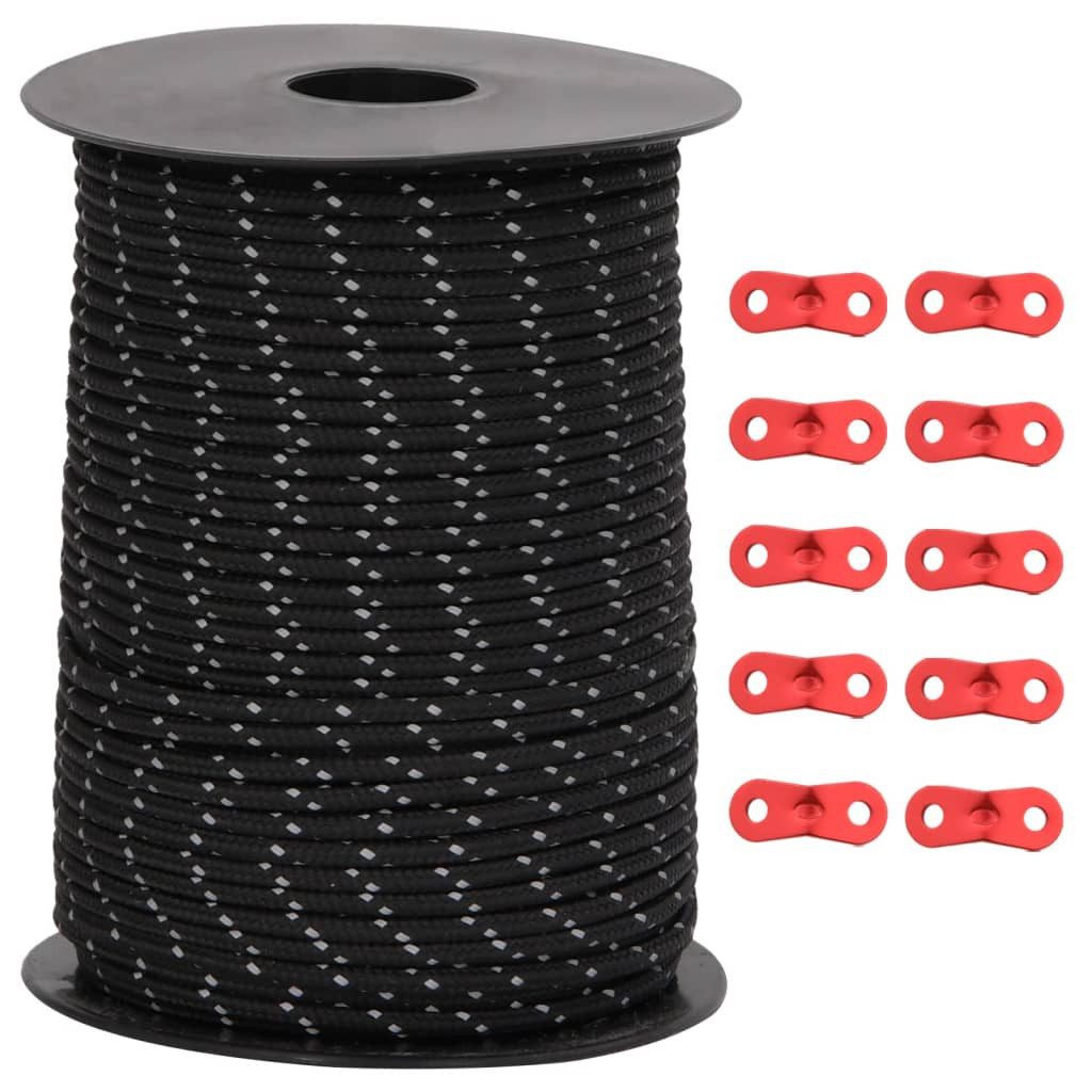 vidaXL Zeltleine Reflektierend mit Seilspannern 50 m 3 mm Abspannleine (1-tlg)