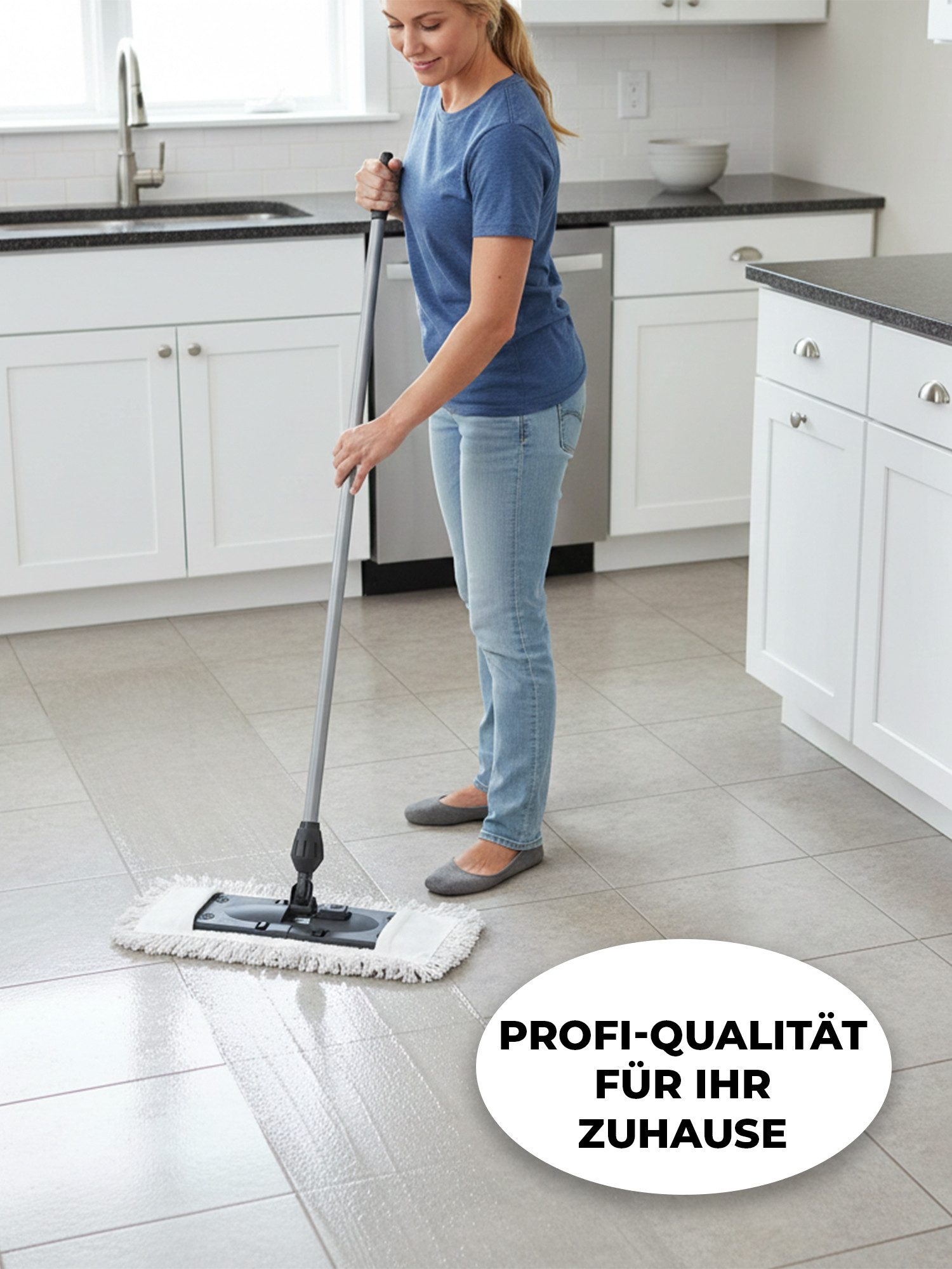 Moppland Wischmopp Ersatzbezug Bodenwischer 40cm/50cm – Waschbar bis 90° Wischmopp-Ersatzkopf (Baumwolle, 40, Einzelartikel, 5-tlg., Wischmopp Ersatzbezug, Wasc – Bild 5 von 5