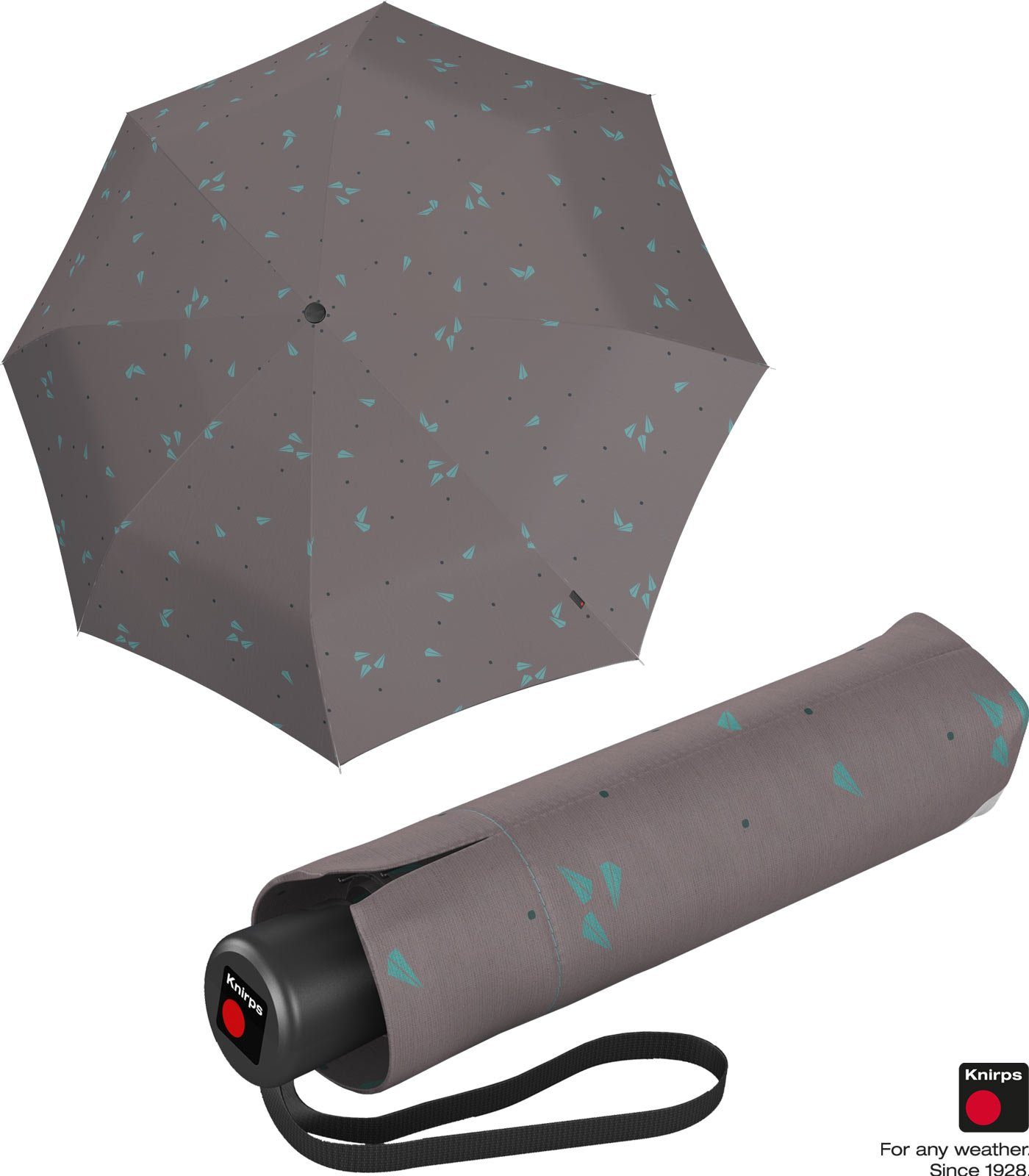 Knirps® Taschenregenschirm und 2Fly, leicht Manual stabil - Medium grau A.050