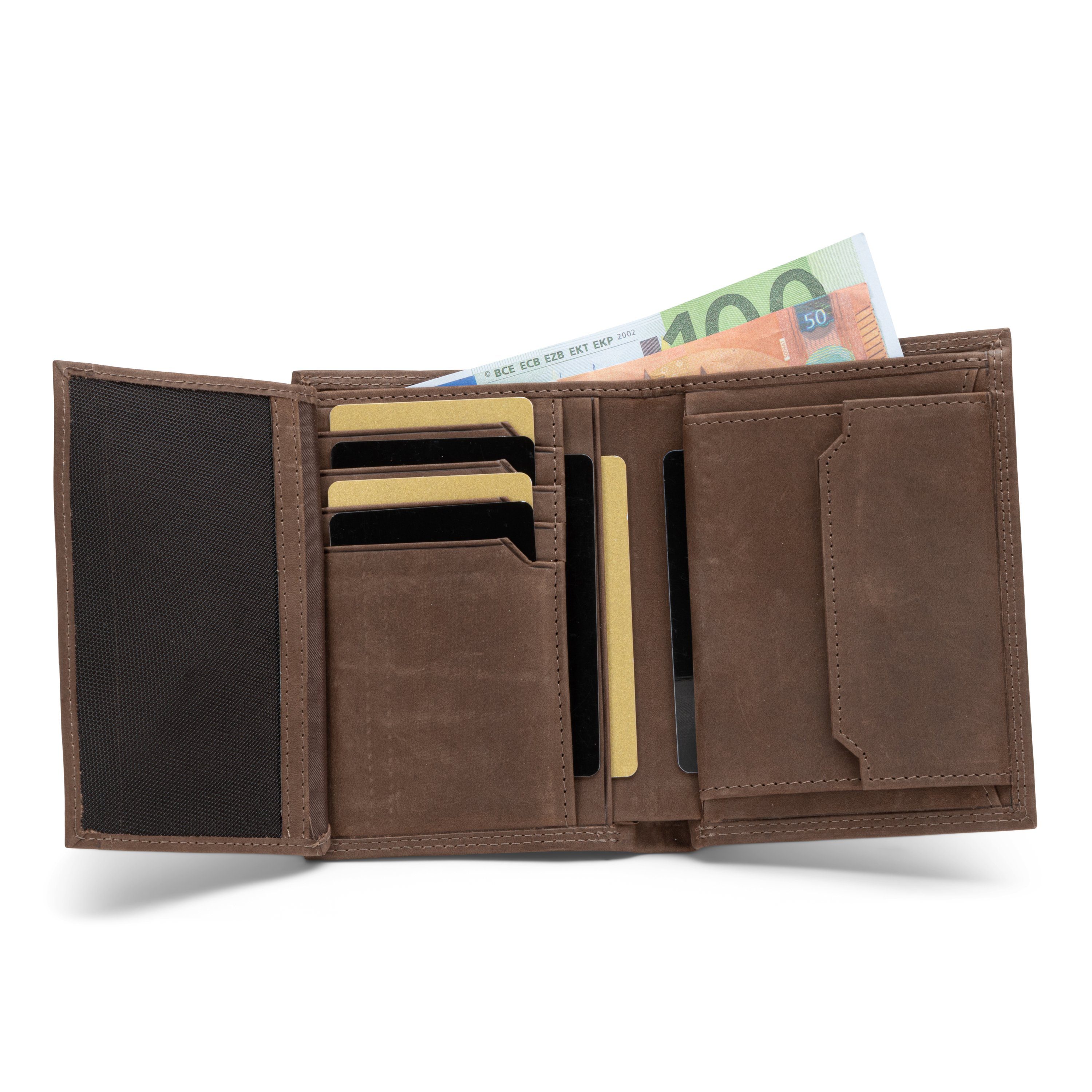 SERASAR Geldbörse Geldbörse "Vintage" (1-tlg), aus Echtleder inkl. RFID-Sch günstig online kaufen