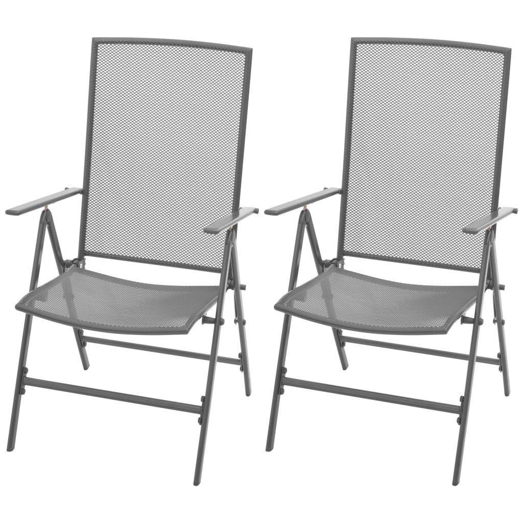 furnicato Gartenstuhl Verstellbare Gartenstühle 2er-Set 57x(61-94)x(84-104) cm Anthrazit (2 St)