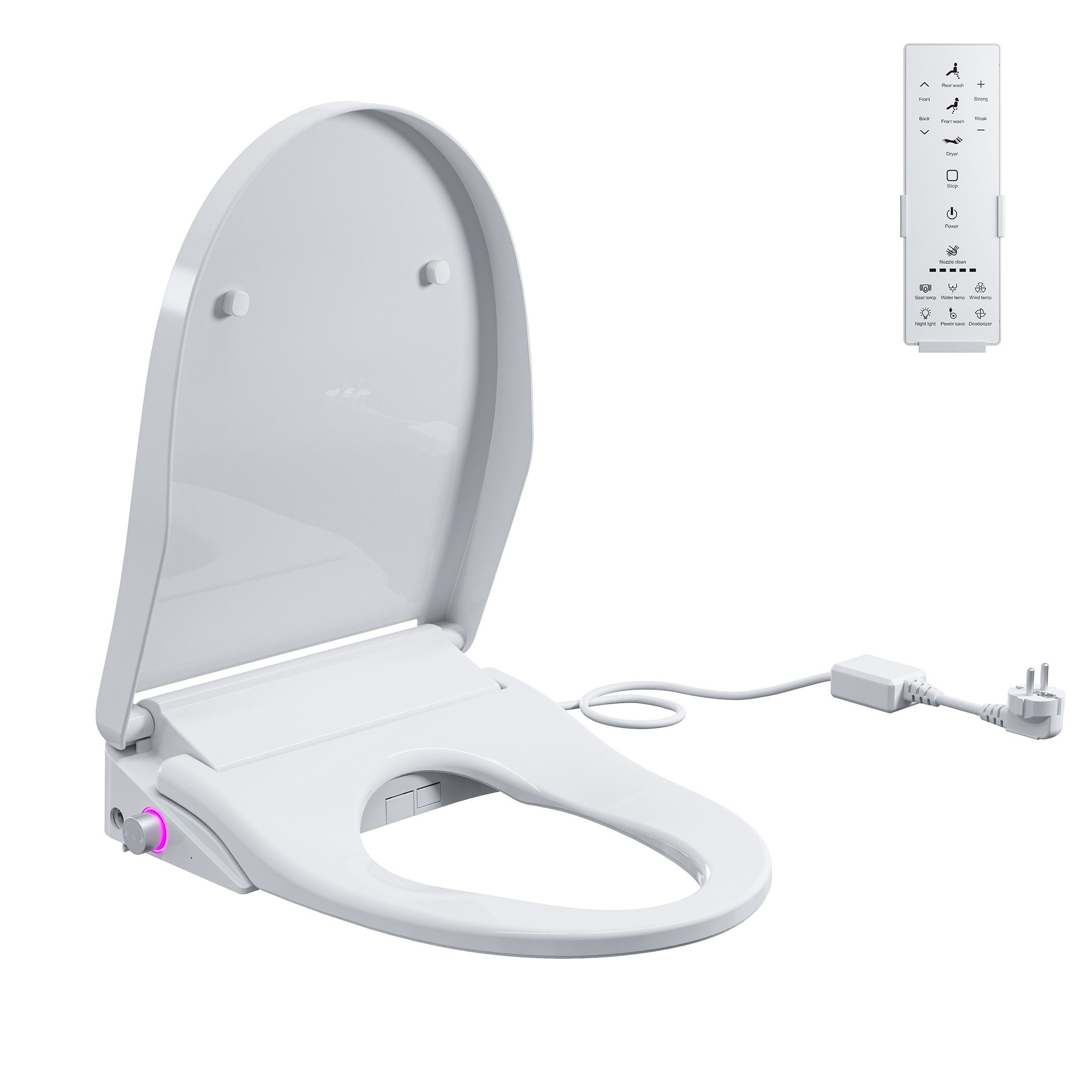 HOROW Dusch-WC-Sitz Intelligenter Smart Toilettensitz, WC Sitz mit Bidet Funktion, Beheizter Toilettensitz, Geruchsneutralisation, Warmlufttrocknung