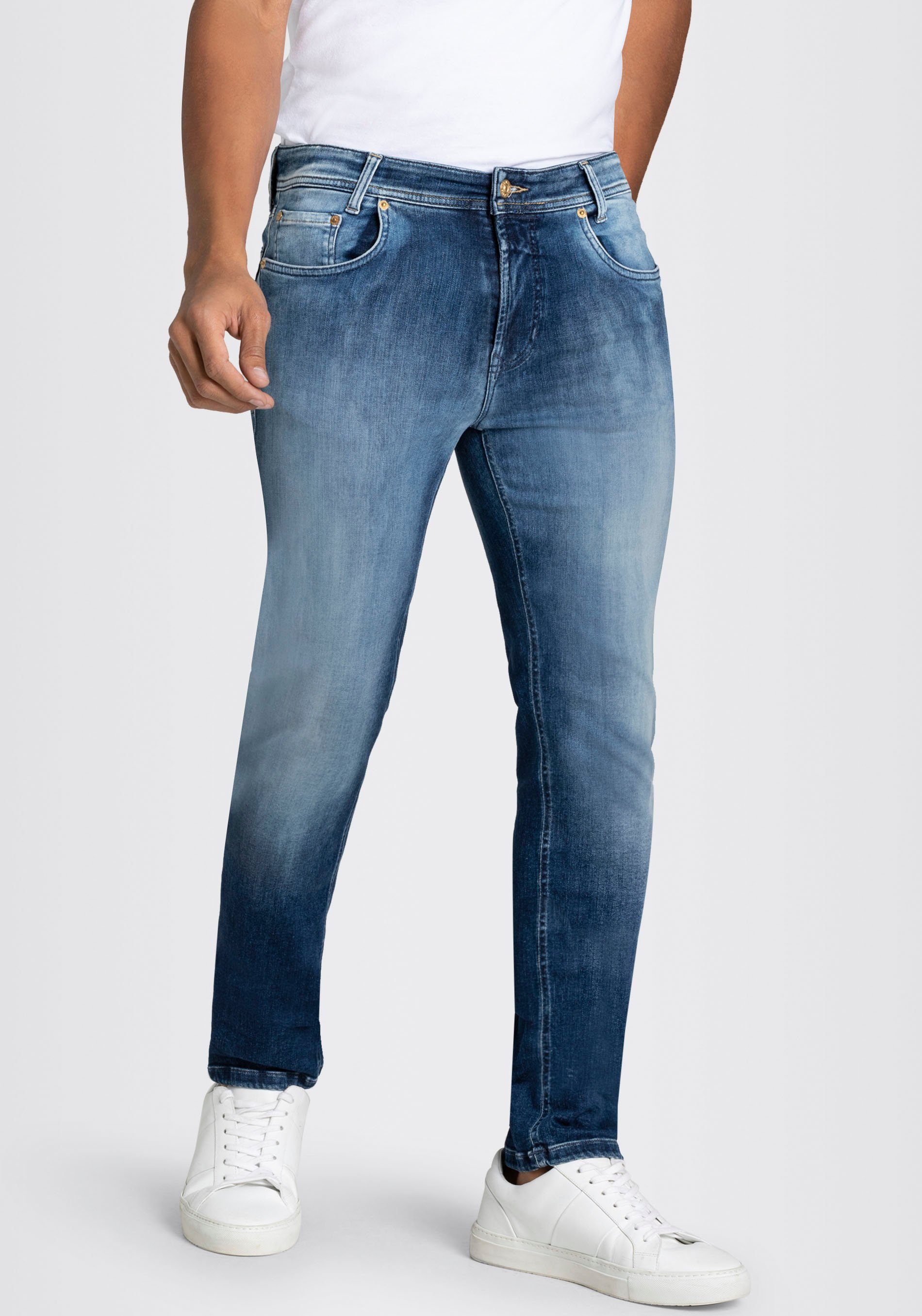 3D wash Straight-Jeans blue MAC super authentic Flexx-Driver elastisch