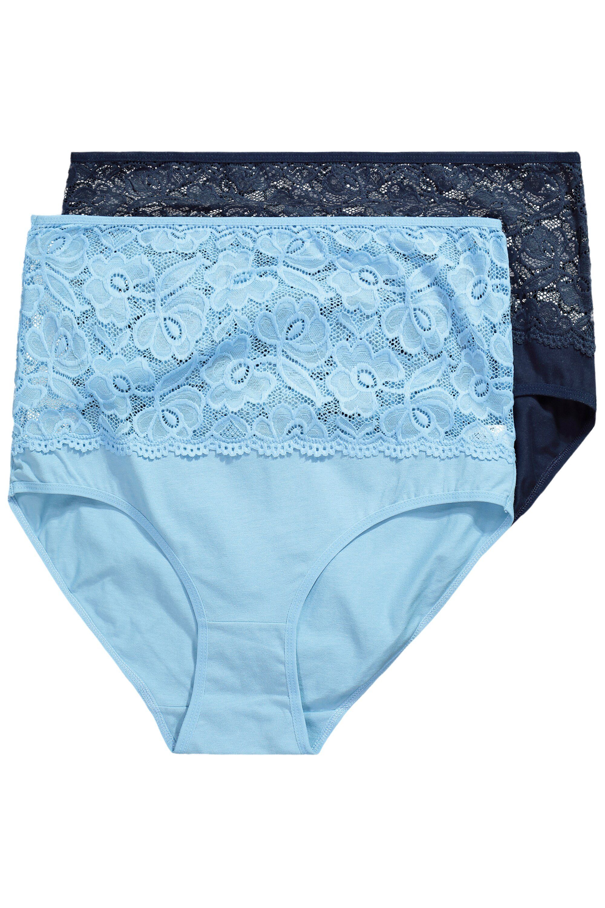 Slip Maxislips 2er-Pack High Waist Spitzenbund