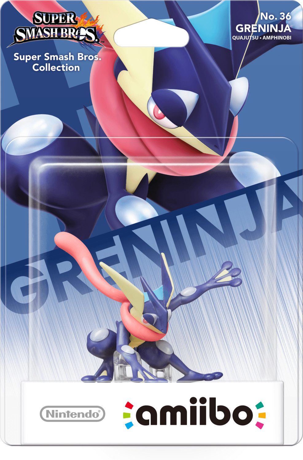 Nintendo Sammelfigur amiibo Quajutsu (Greninja Amphinobi) No 36 Super Smash Bros Collection (amiibo Figur, 1 St., digitale Inhalte), NFC Funktion