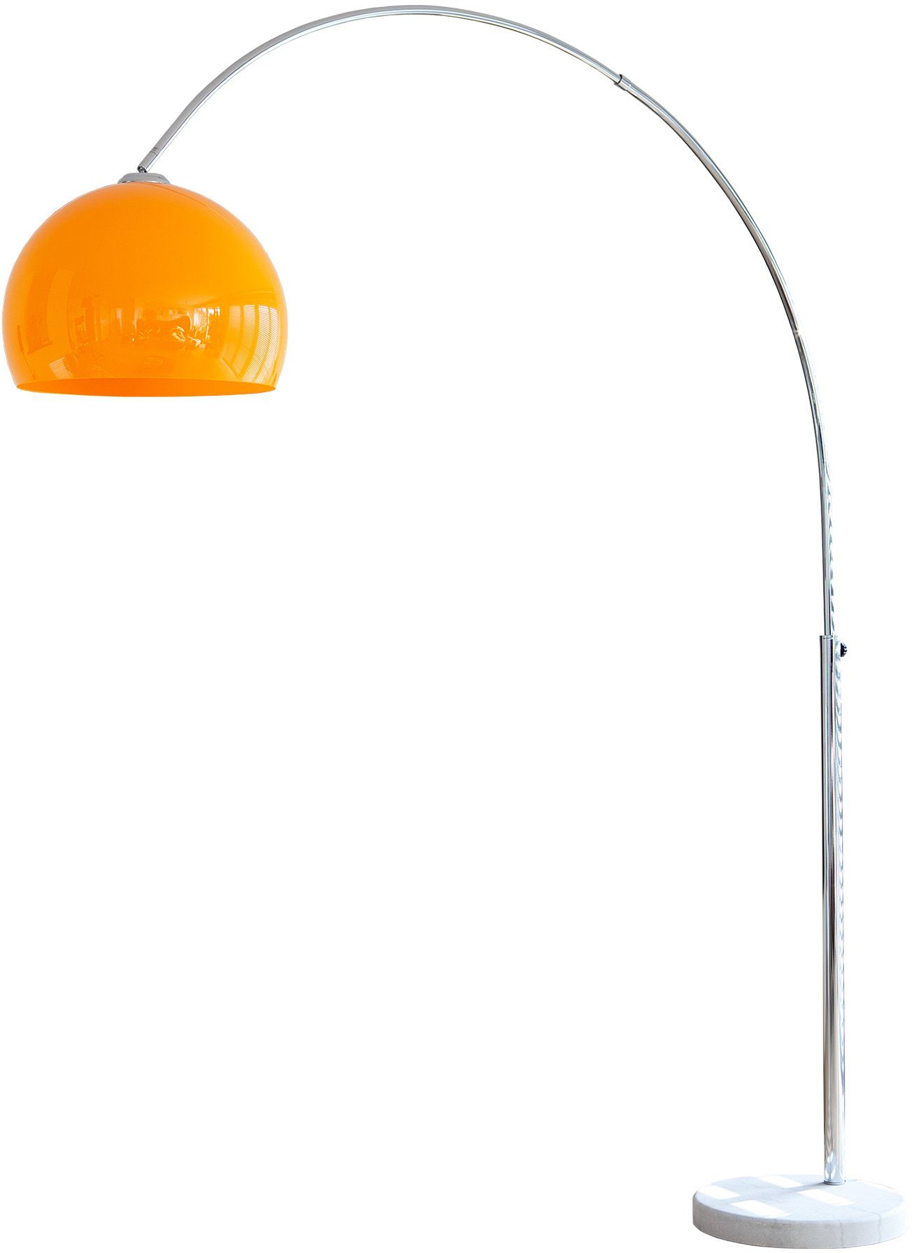 SalesFever Bogenlampe Tammo, Dimmer, ohne Dimmschalter, Höhenverstellbar echter und mit Marmorfuß Leuchtmittel