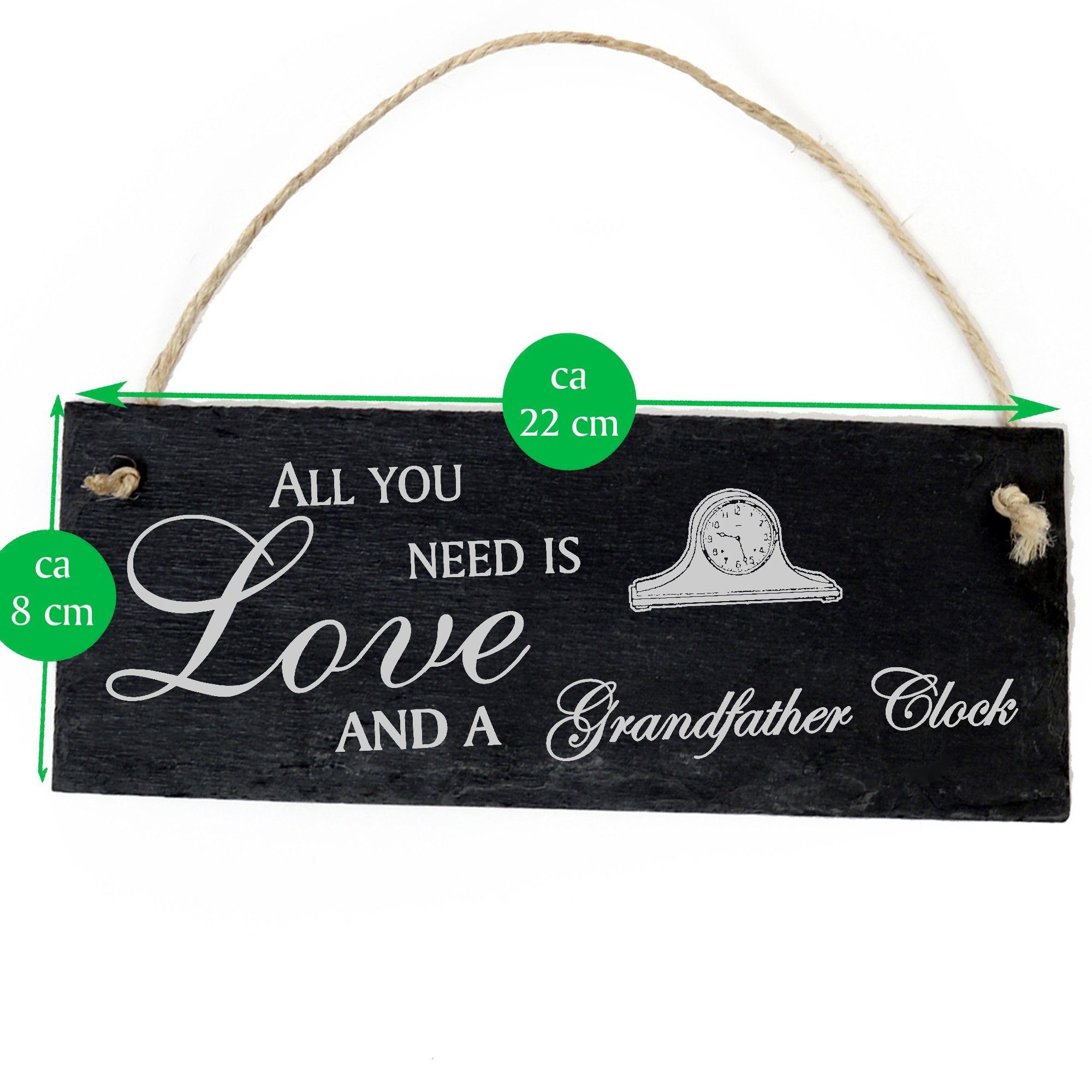 All a 22x8cm you need is Clock Standuhr Grandfather Love and Hängedekoration Dekolando