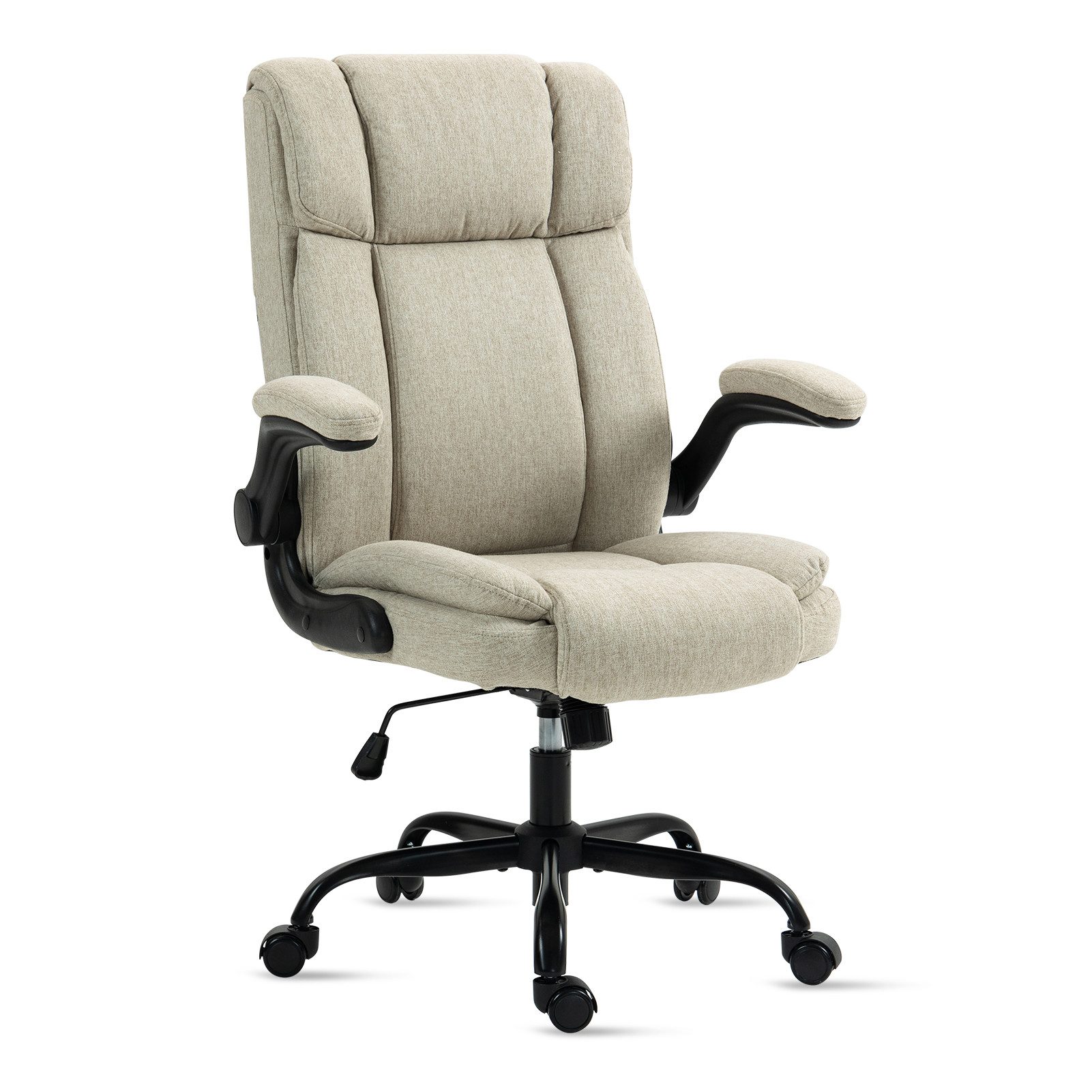 LIYURUI Bürostuhl Ergonomischer 150KG Belastbarkeit Chefsessel Stoff Flip-u günstig online kaufen