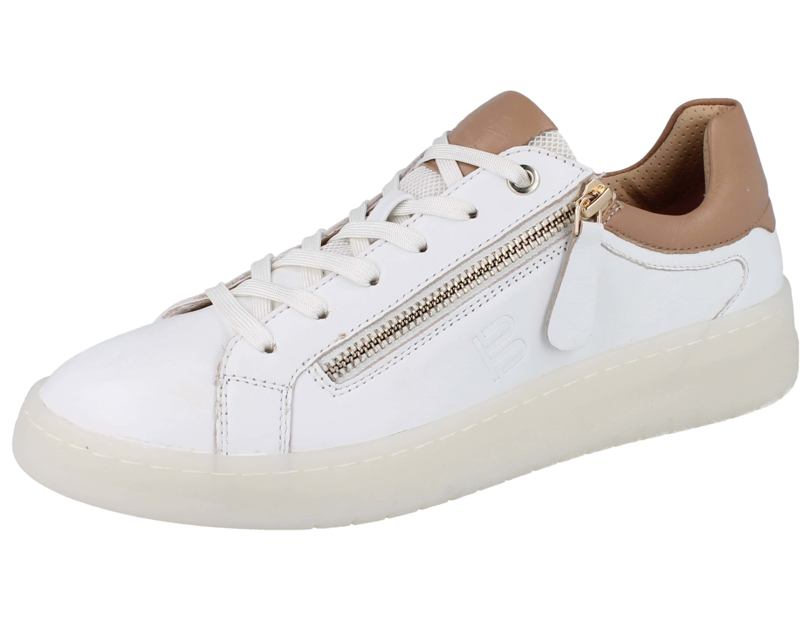 BAGATT BAGATT Damen Sneaker weiß braun Leder/Textil - Größe: 39 Schnürschuh Wechselfußbett
