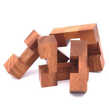 ROMBOL Denkspiele Spiel, Knobelspiel STUFFING BURR - wirklich cleveres Puzzle mit 2 bekannten Lösungen, Holzspiel