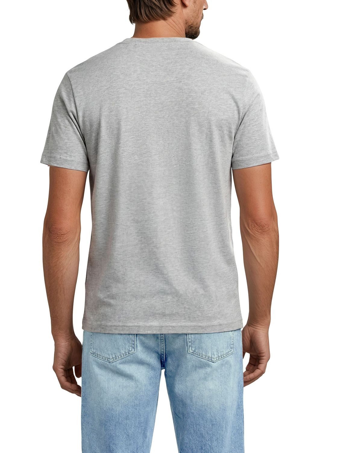 MUSTANG T-Shirt Herren Printshirt Regular Fit (1-tlg) Kurzarm Tee Shirt mit Rundhalsausschnitt aus 100% Baumwolle – Bild 2 von 4