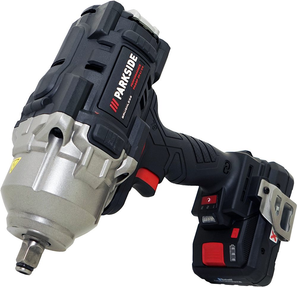 PARKSIDE PERFORMANCE® Akku-Drehschlagschrauber 20V Akku Ударний гайковерт PASSP 20-Li C4 inkl. 4Ah Smart Akku, 1550 U/min, 1356 Nm, Integrierte LED-Arbeitsleuchte