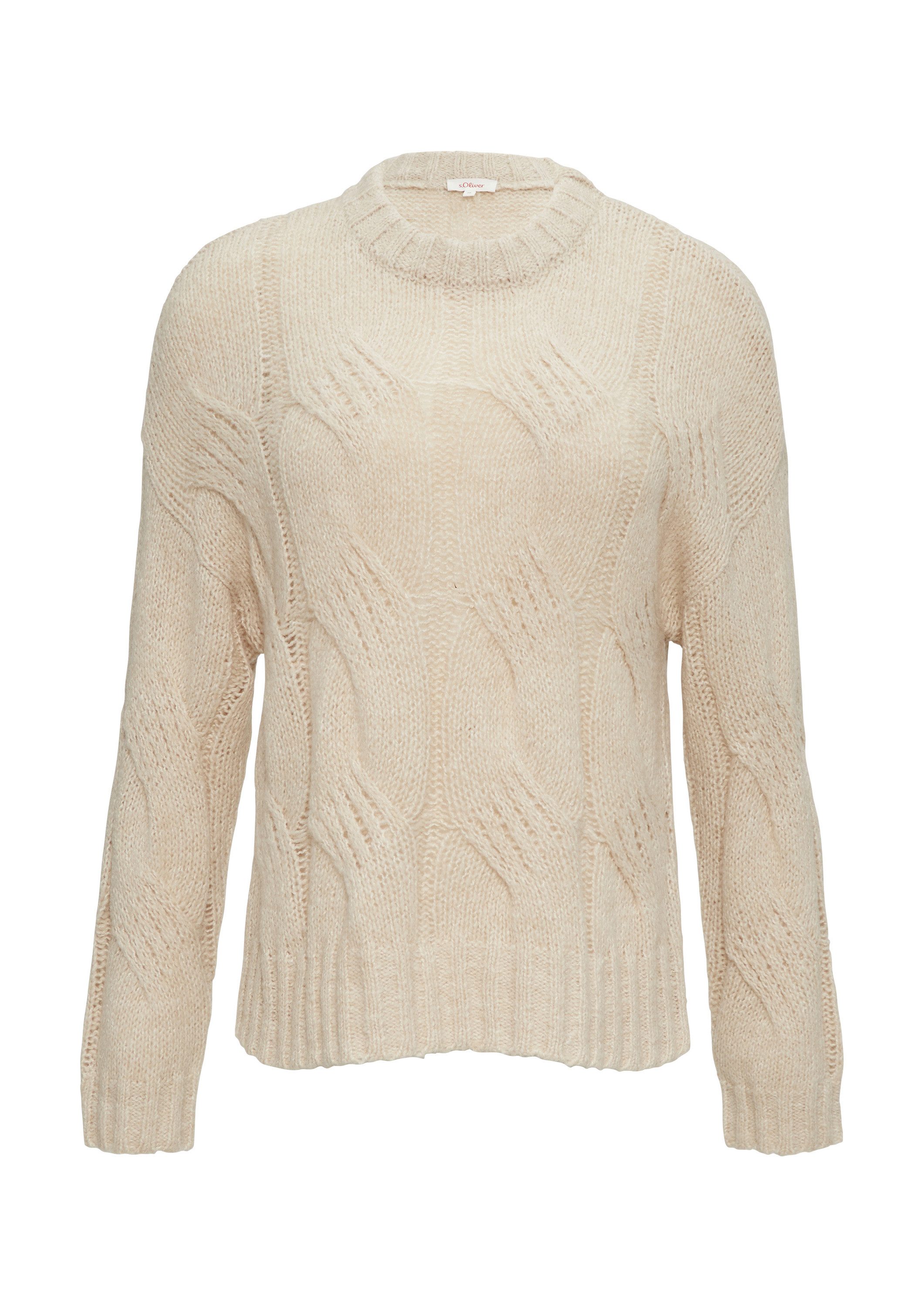 s.Oliver Longpullover Strickpullover Zopfstrickpullover im Relaxed Fit günstig online kaufen