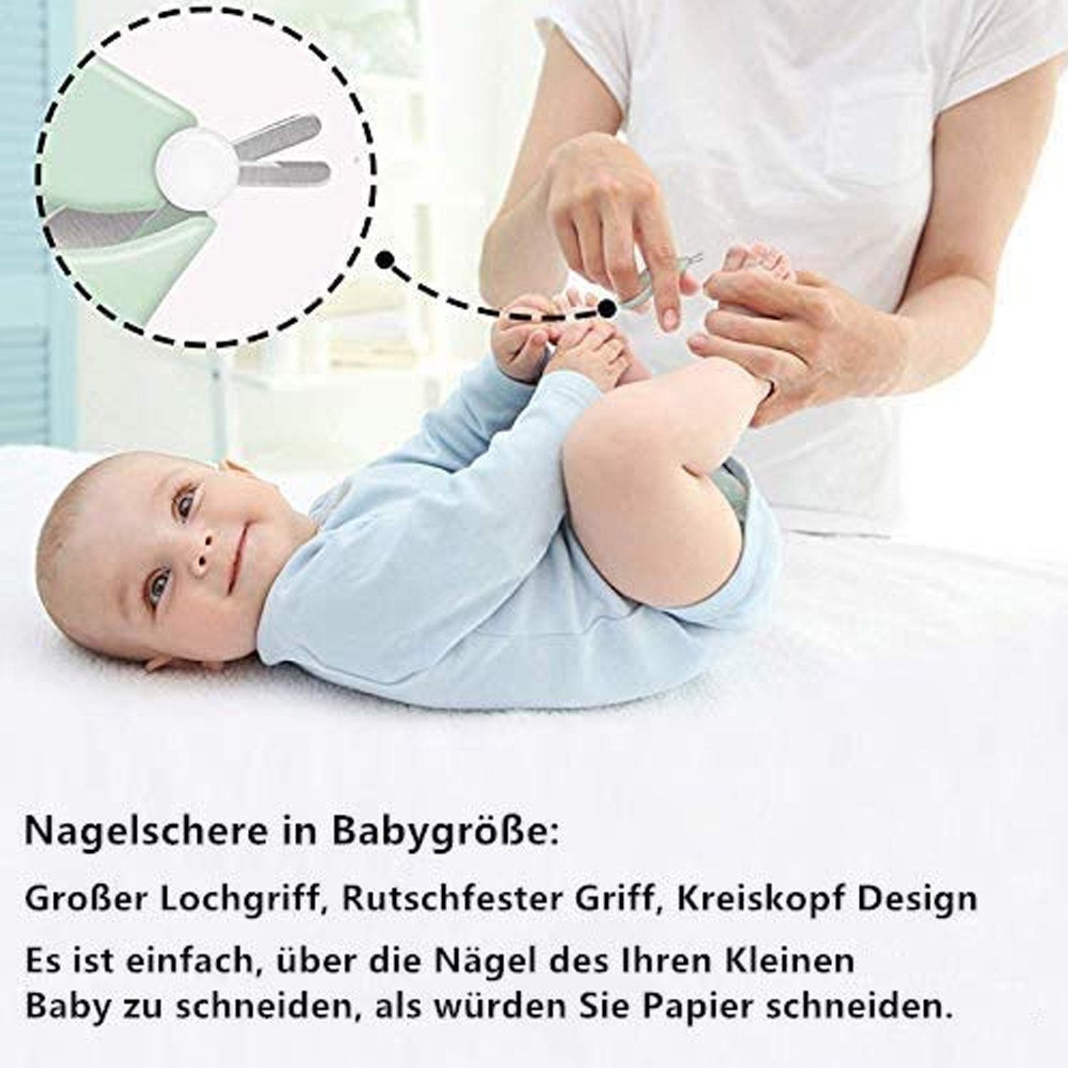 Baby Neugeborene, zggzerg Baby Nagelschere Minzgrün Babypflege Nagelpflegeset Maniküre