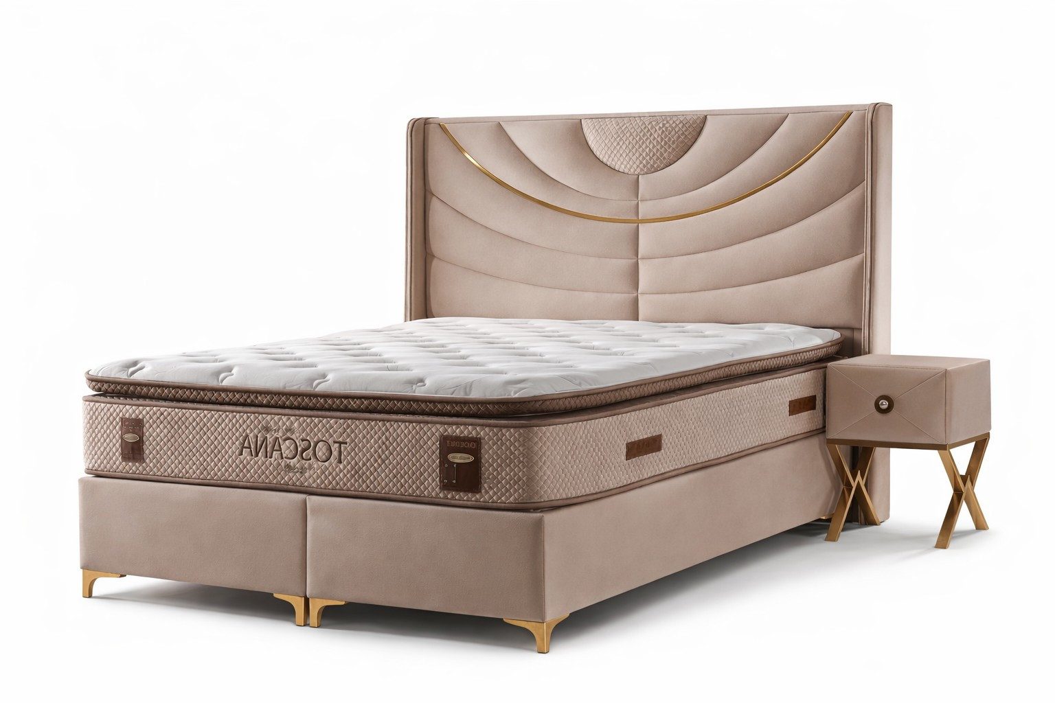 Xlmoebel Boxspringbett Modernes Bett mit weicher Polsterung und Stauraum (Boxspringbett mit Stauraum), Made in Europa