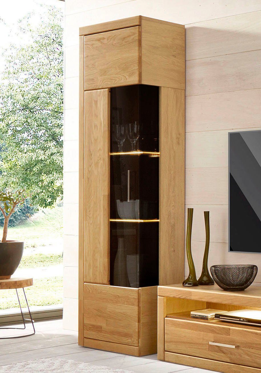 Home affaire Vitrine "Ribe,190cm hoch,35 cm tief,Fronten Massivholz,5Fächer günstig online kaufen