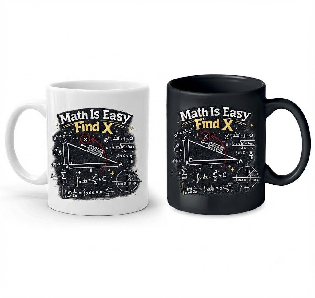 Blondie & Brownie Tasse Math Is Easy Find X Tasse Print Schule Mathematik Abi Lehrer Motiv Cup, 1-tlg., Keramik, MathIsEasyFindX Mathematiktasse
