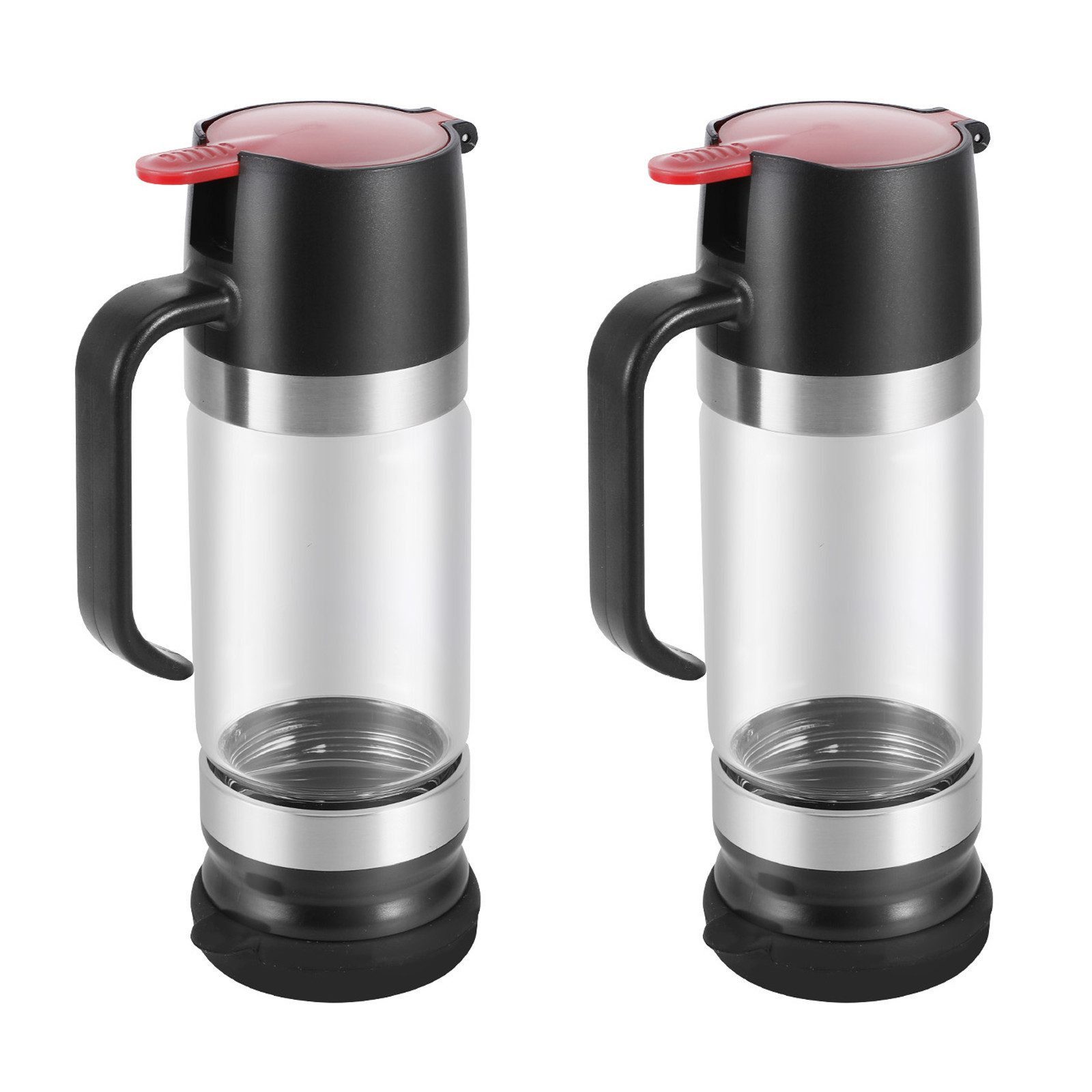 BlingBin Honigglas 300 Ml Honigspender Glas, Honigspender Tropffrei Glas 10 Ounces, Glas und Kunststoff, (2 Stück, 2-tlg., 300ml), Push-Typ Honigspender Glas Ideal für Honig und Sirup