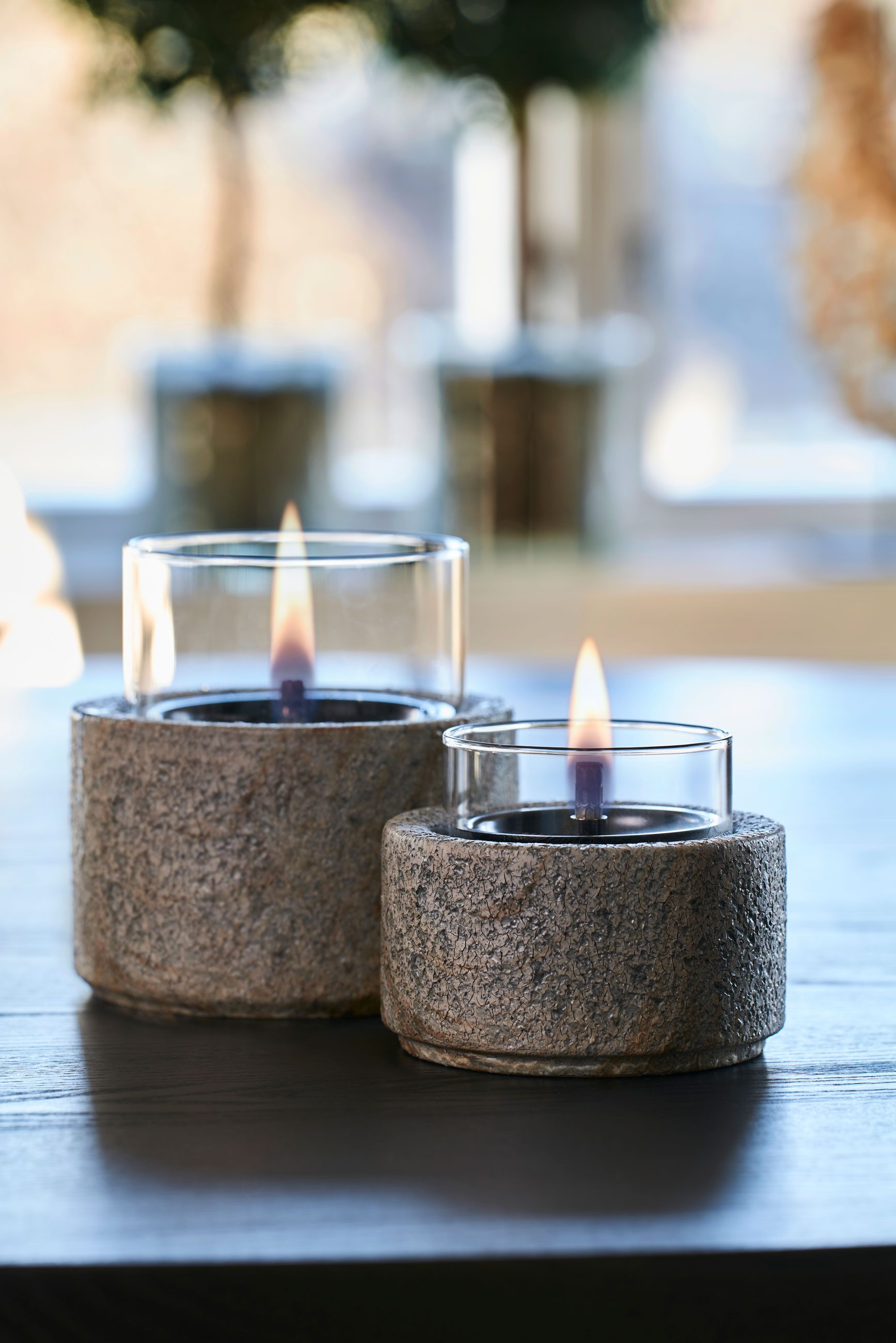 TENDERFLAME Tischfeuer slate 10 steinkeramik tischfeuer tischkamin tenderflame Ø 10 x 8,5 cm