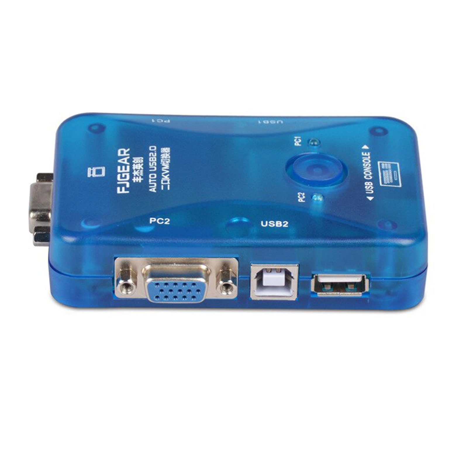 Bolwins VGA-Switch F93D Maus Switch 2xPC Kabel + PS2 Tastatur Box USB Monitor KVM VGA 2x