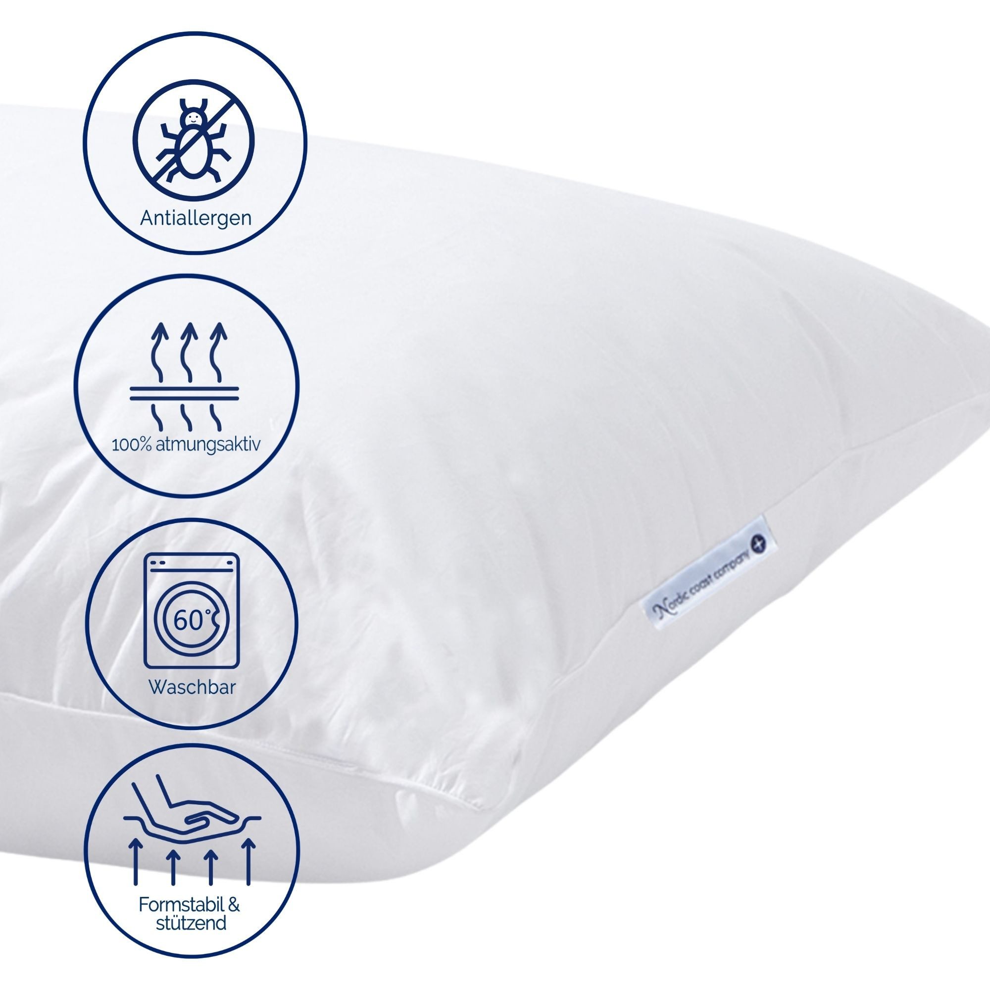 Nordic Coast Company Federkissen 40x40 cm - Babykissen & Kinderkopfkissen, günstig online kaufen