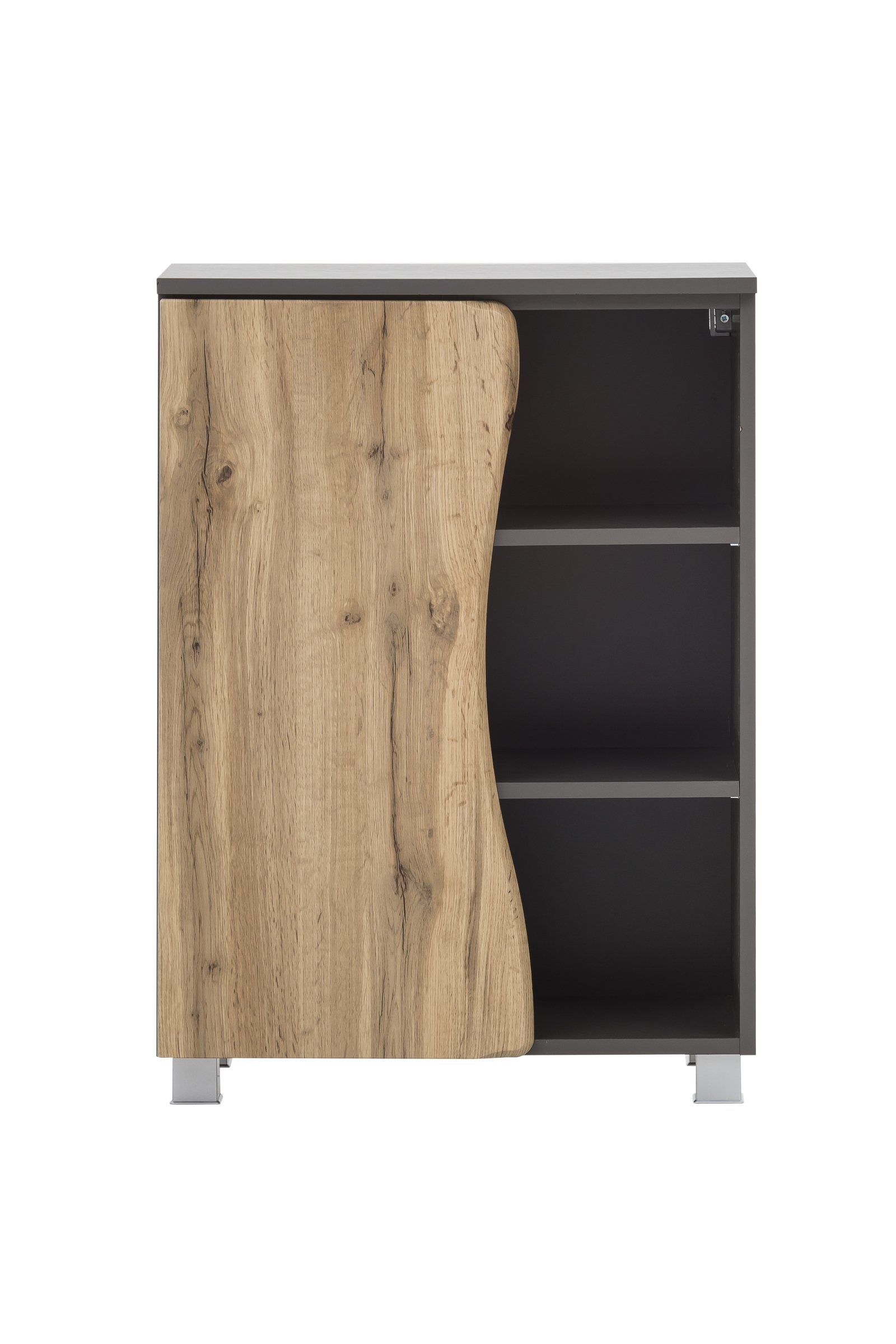 HELD MÖBEL Waschbeckenunterschrank aus MDF in graphit mit einer Tür und 4 Einlegeböden (B/H/T: 60x79x35 cm)