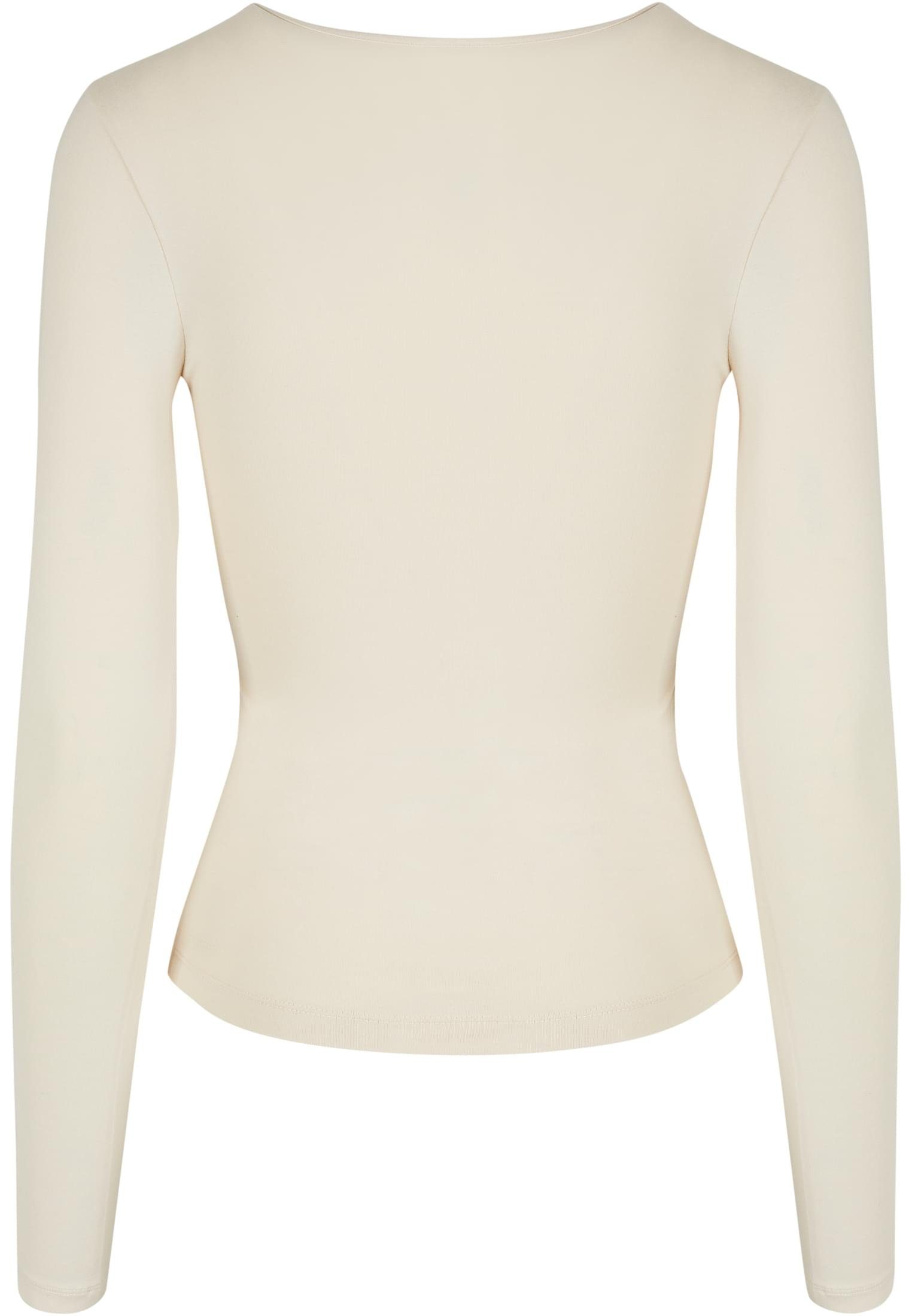 angenehmer Ladies URBAN Longsleeve Langarmshirt T-Shirt Out Stylisches Crossed Damen CLASSICS Cut aus Baumwollmischung (1-tlg),