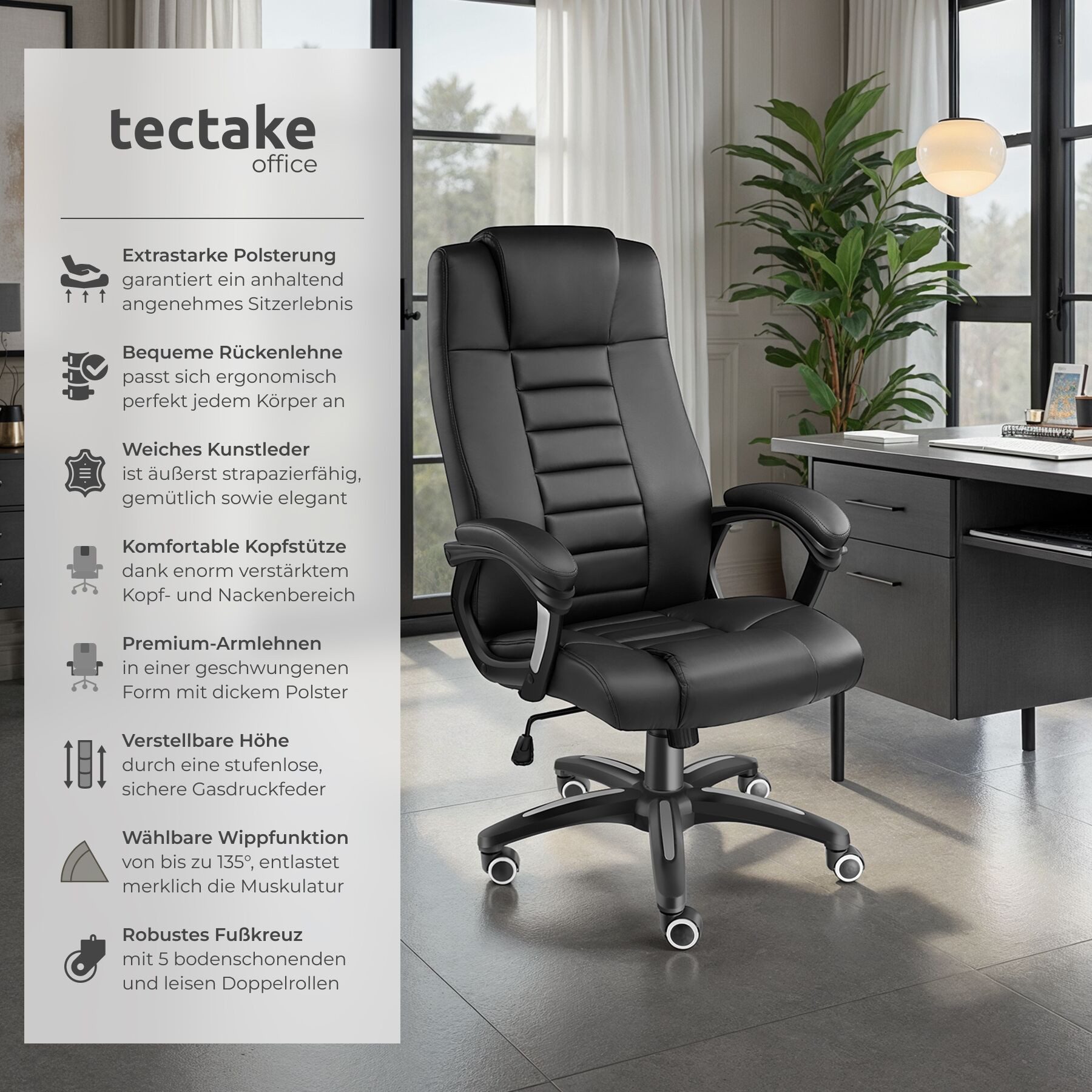tectake Chefsessel Bürostuhl (Set., 1 St), günstig online kaufen