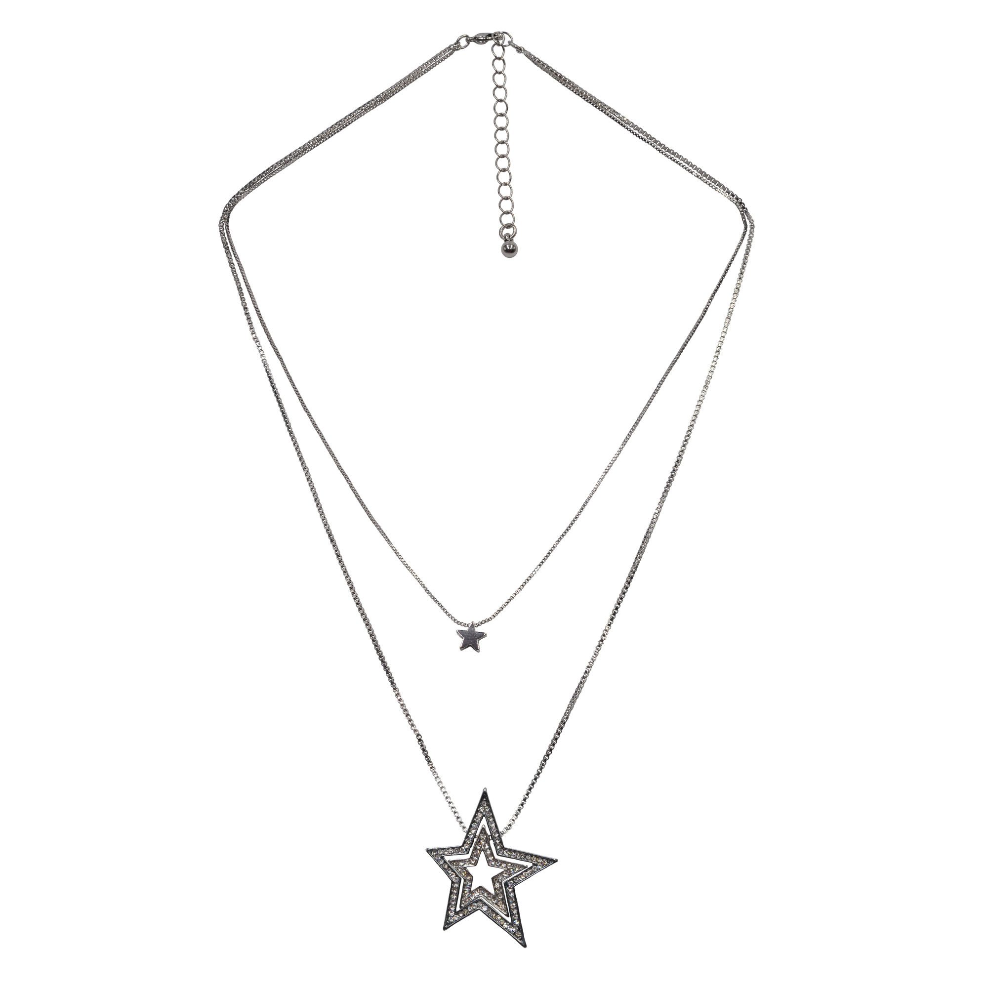 Steuer Kette mit Anhänger Set Collier mit Glasperlen zweireihige Venezianer mit Stern