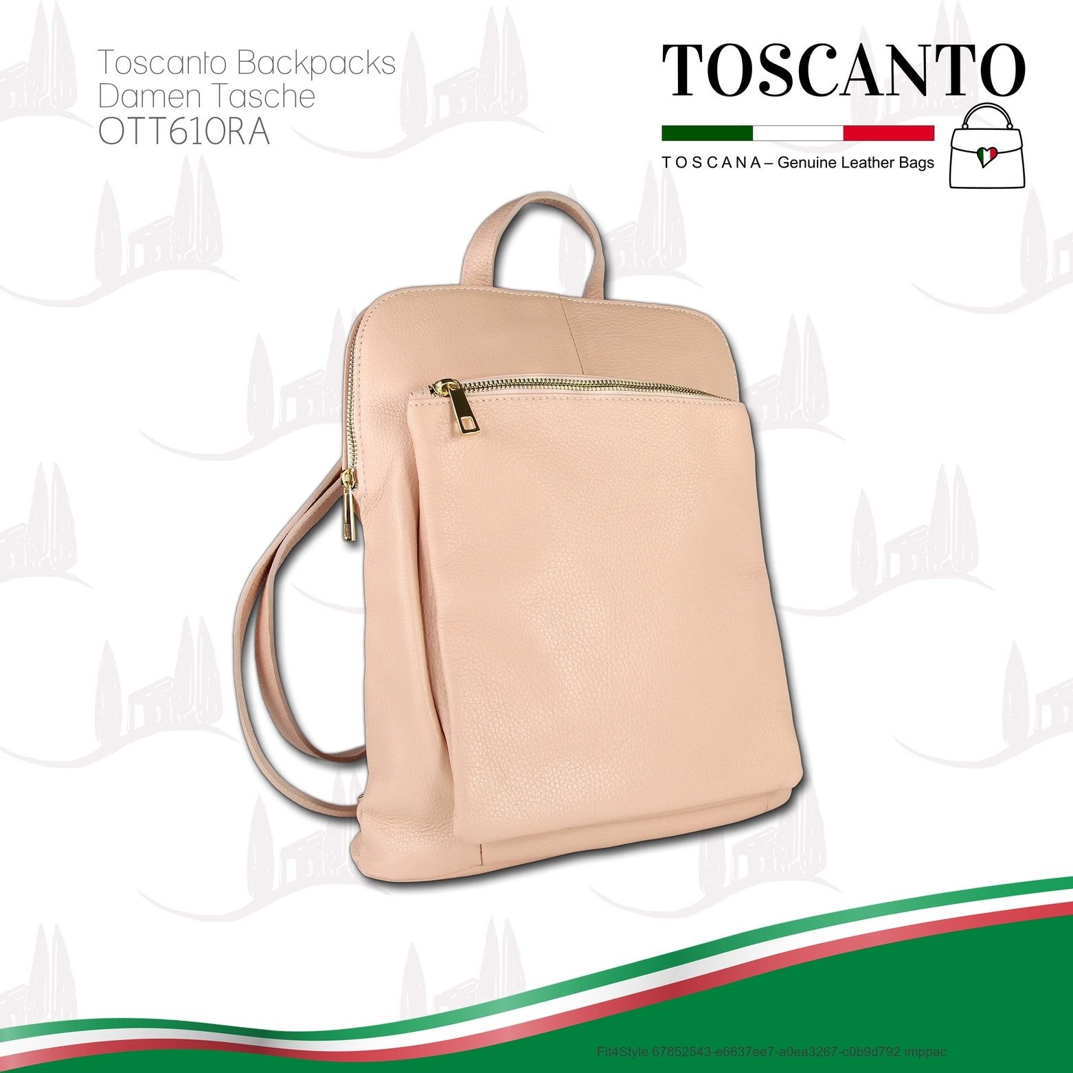 Toscanto Cityrucksack Toscanto Cityrucksack Freizeit (Cityrucksack), Damen Tasche Echtes Leder rosa, Made-In Italy