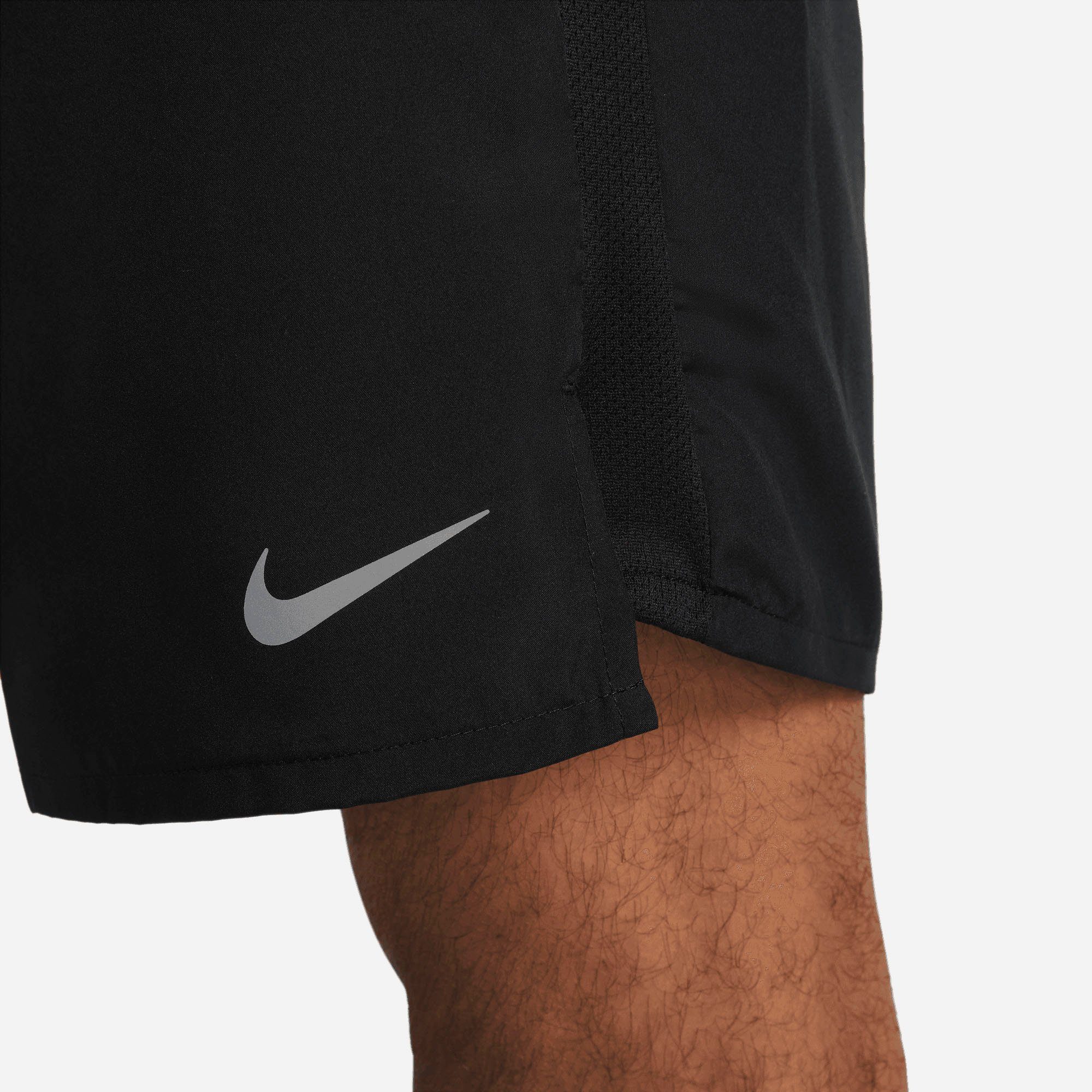 CHALLENGER VERSATILE MEN'S Nike BLACK/BLACK/BLACK/REFLECTIVE Laufshorts SHORTS SILV -IN-1 " DRI-FIT