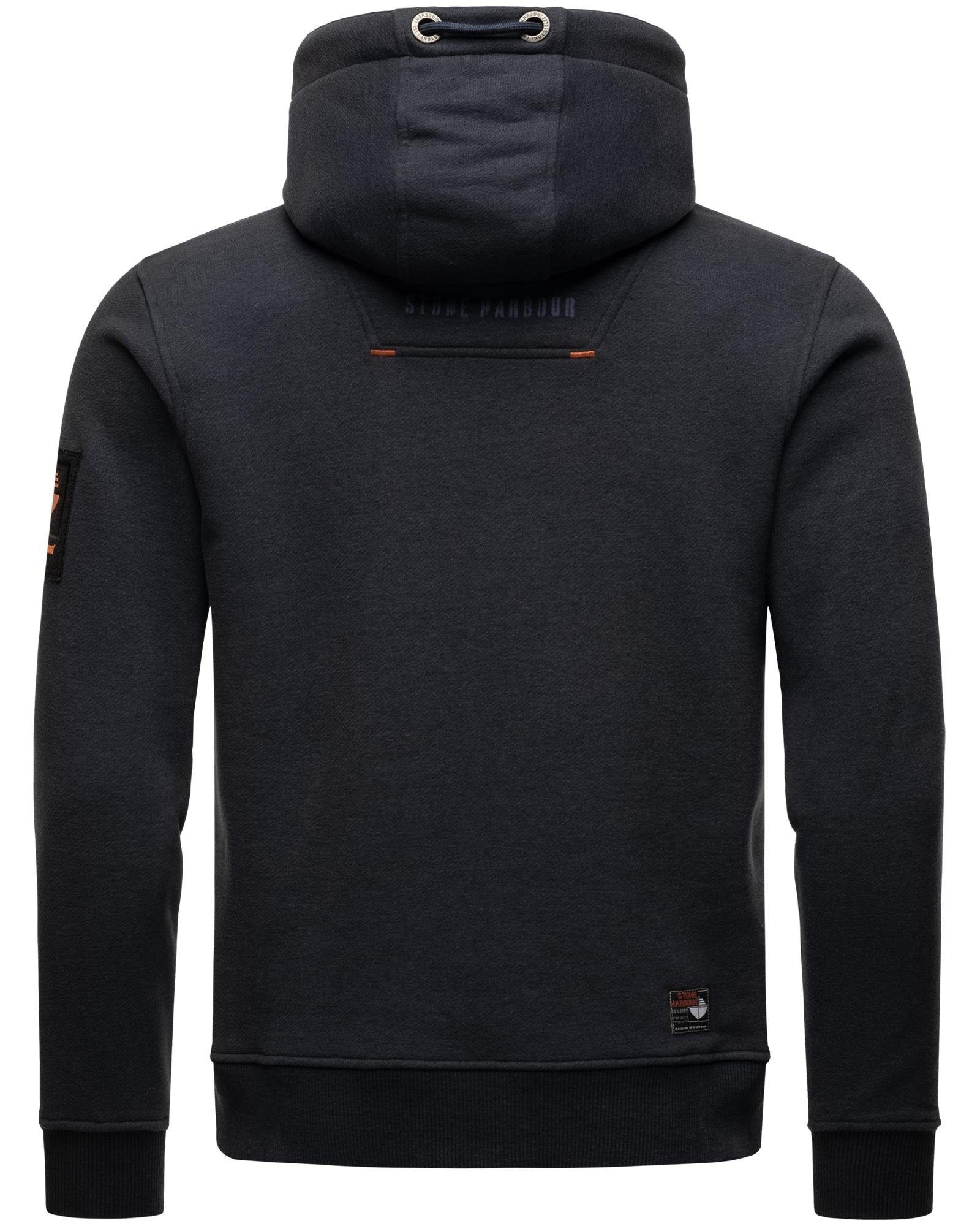 Herren mit Crazy Hoodie Stone Frank sportlicher Tunnelzugkordeln navy Harbour Sweater