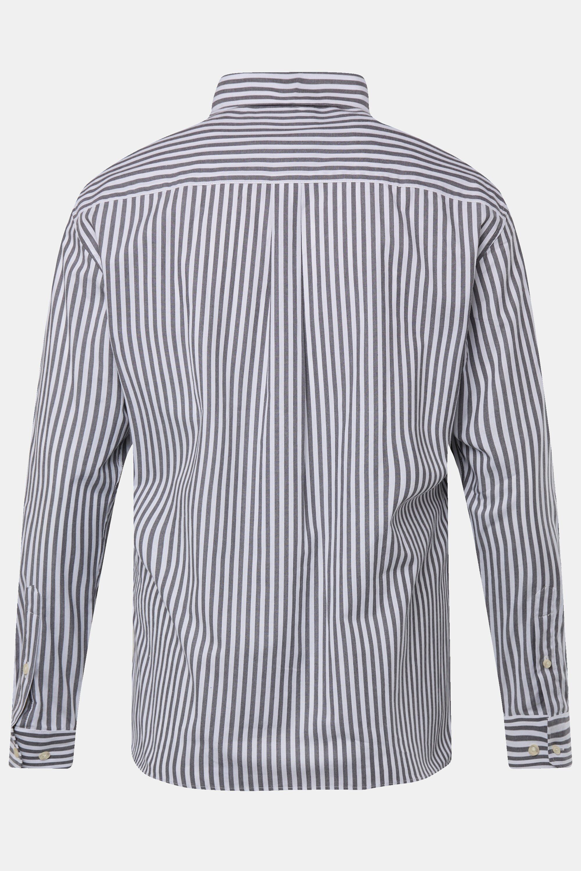 Men Plus Businesshemd Streifenhemd Langarm Buttondown-Kragen Modern Fit